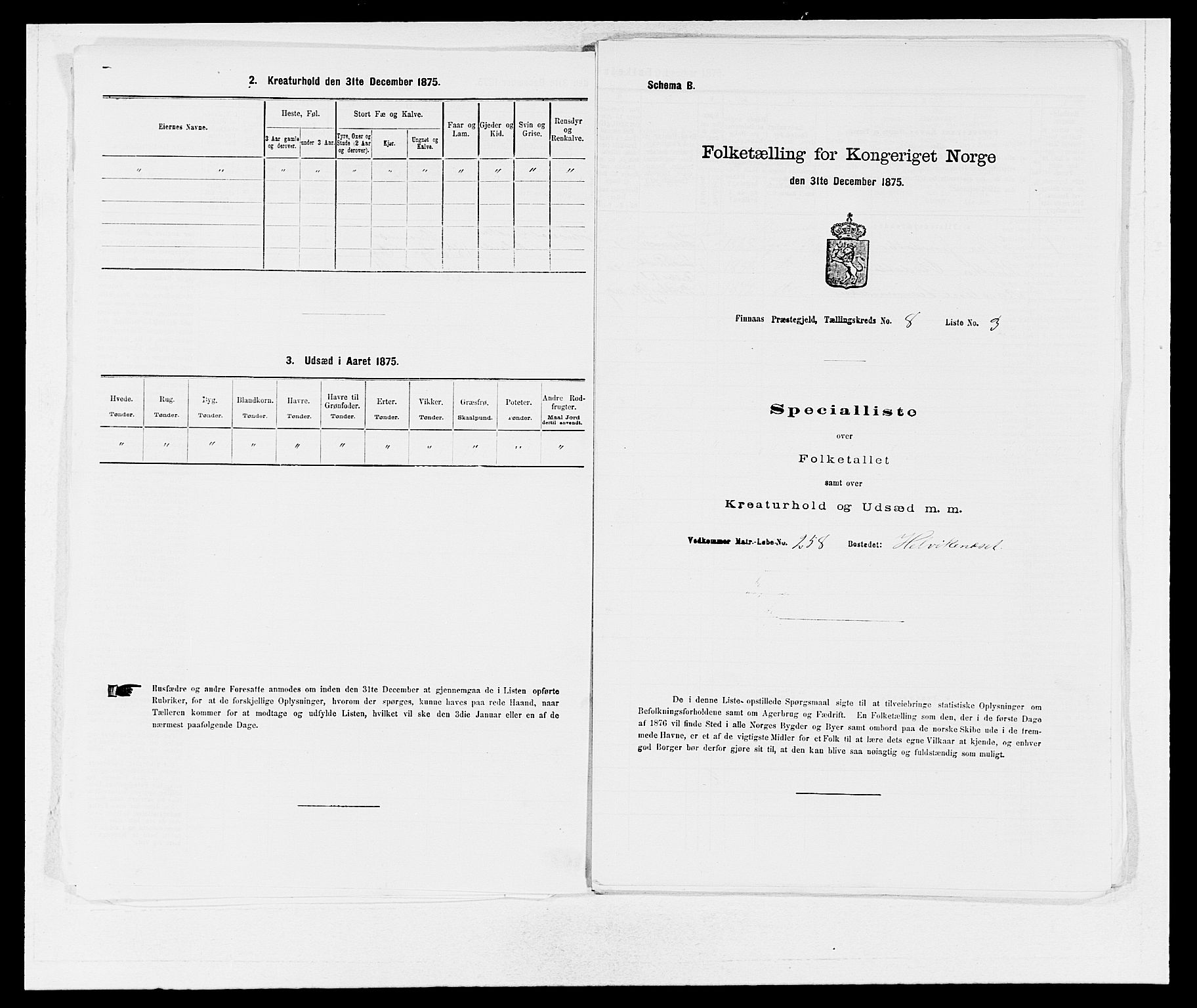 SAB, 1875 census for 1218P Finnås, 1875, p. 867