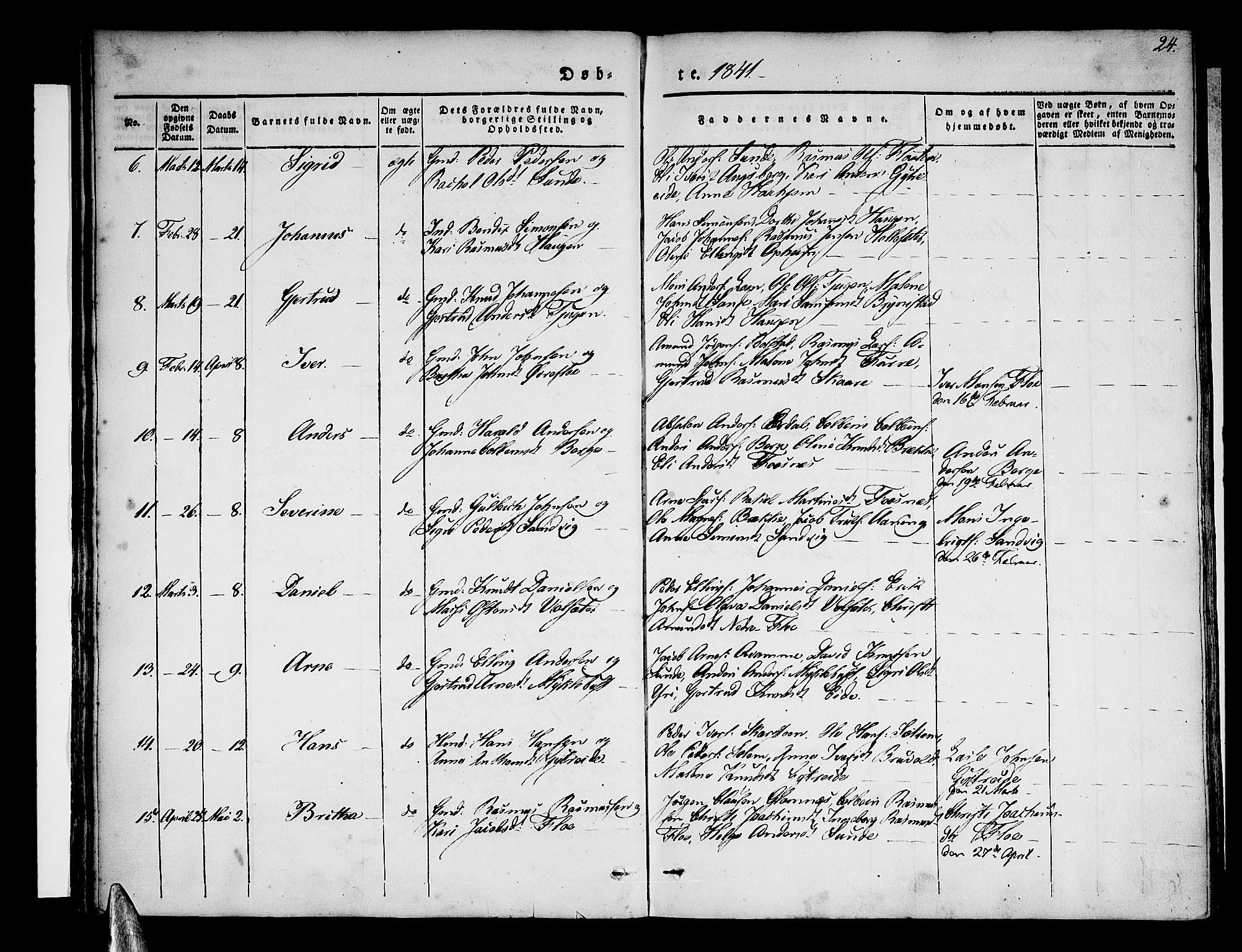 Stryn Sokneprestembete, AV/SAB-A-82501: Parish register (official) no. A 1, 1832-1845, p. 24