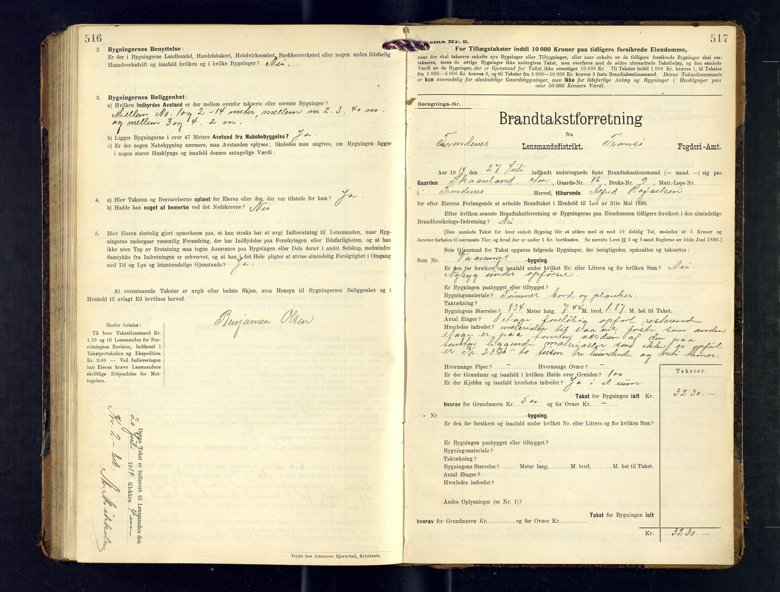 Harstad lensmannskontor, SATØ/SATØ-10/F/Fr/Fra/L0603: Branntakstprotokoll (S). Merket R, 1909-1914, p. 516-517
