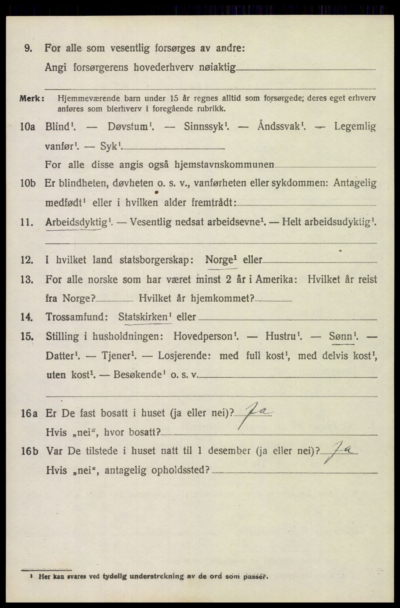 SAH, 1920 census for Trysil, 1920, p. 14820