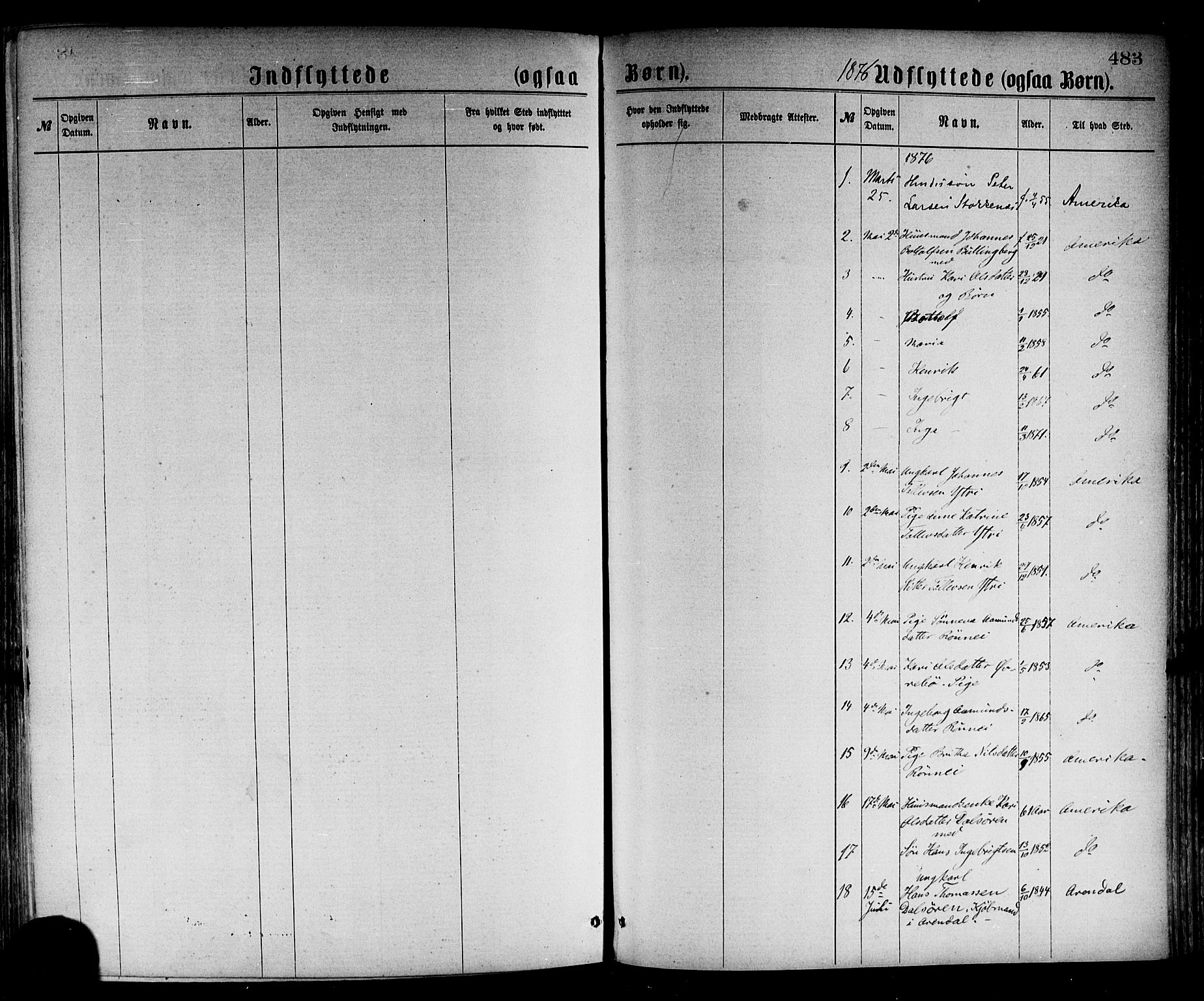 Luster sokneprestembete, SAB/A-81101/H/Haa/Haaa/L0010: Parish register (official) no. A 10, 1871-1886, p. 483