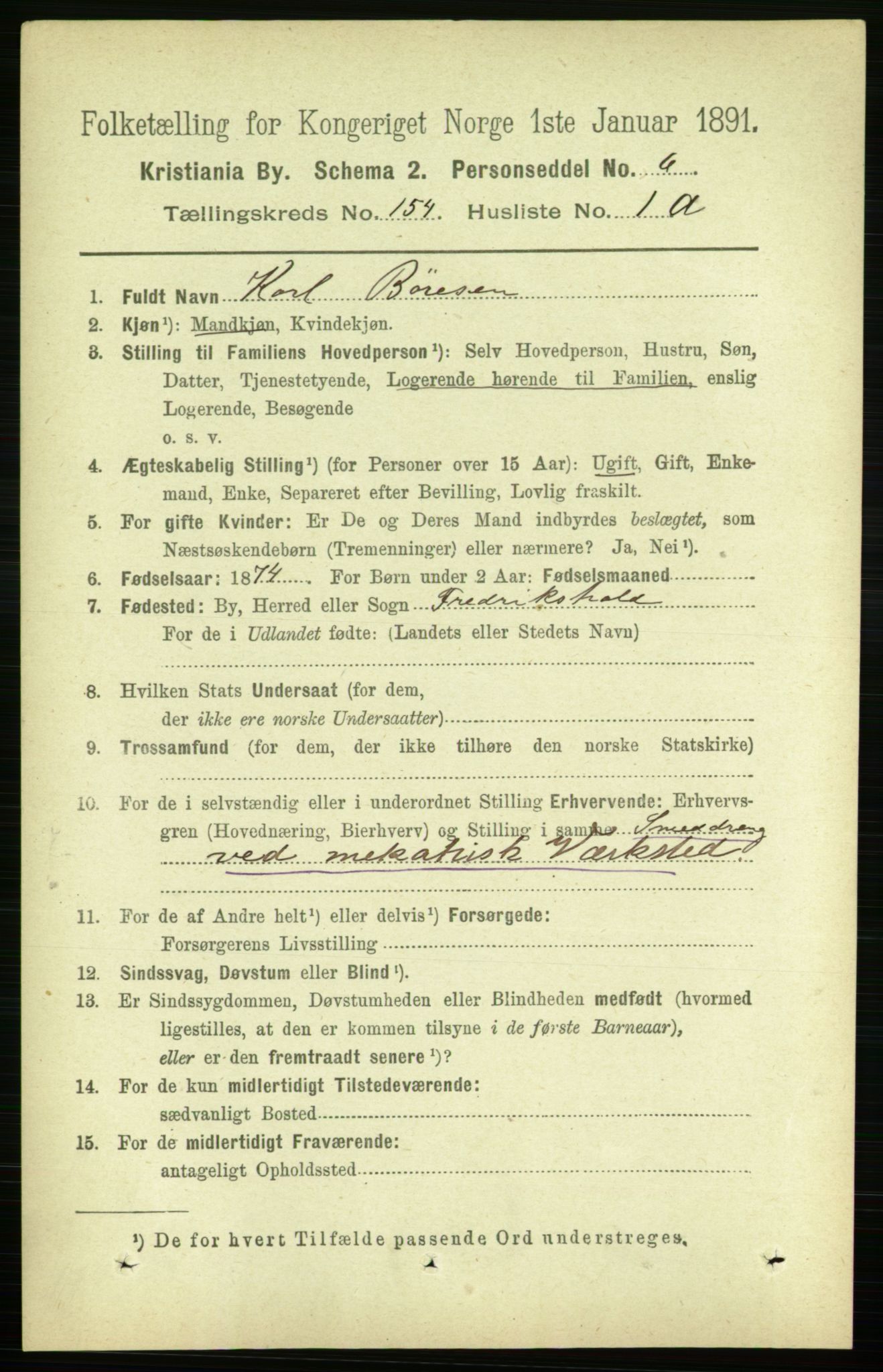 RA, 1891 census for 0301 Kristiania, 1891, p. 87249