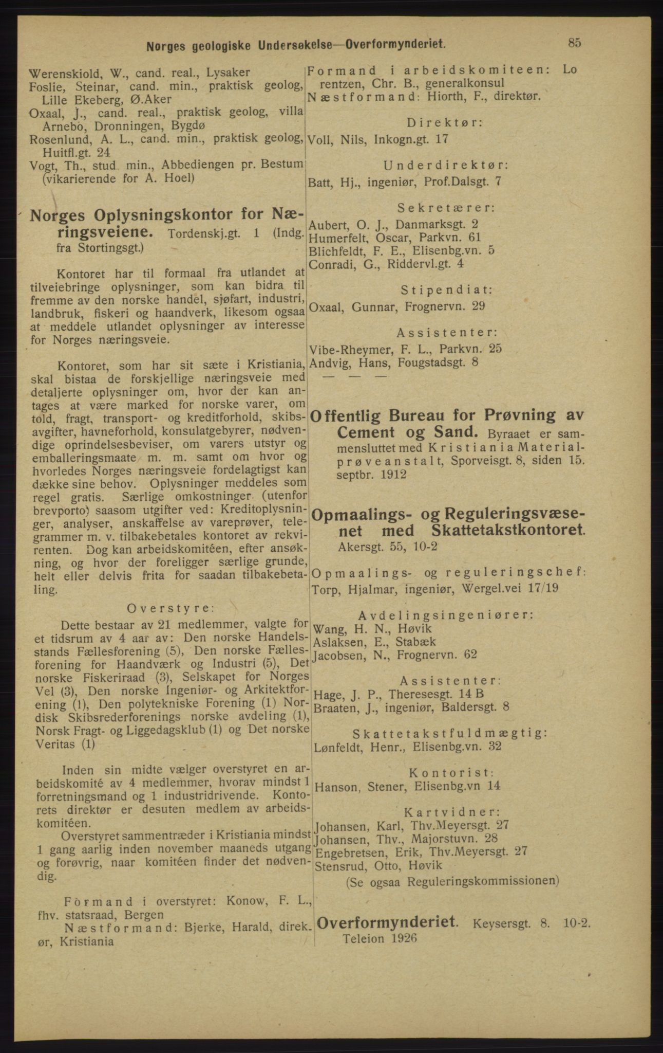 Kristiania/Oslo adressebok, PUBL/-, 1913, p. 87