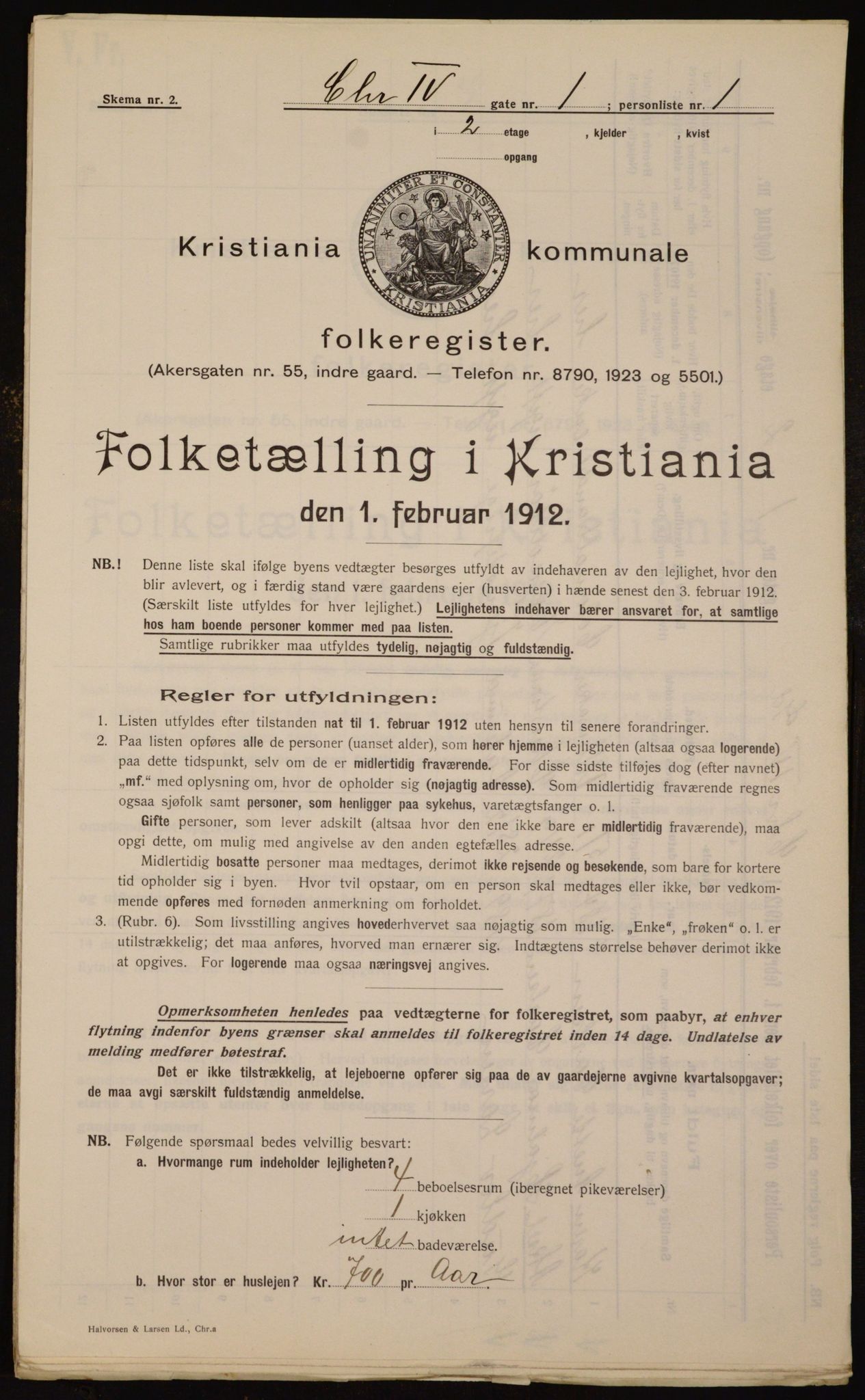 OBA, Municipal Census 1912 for Kristiania, 1912, p. 54378