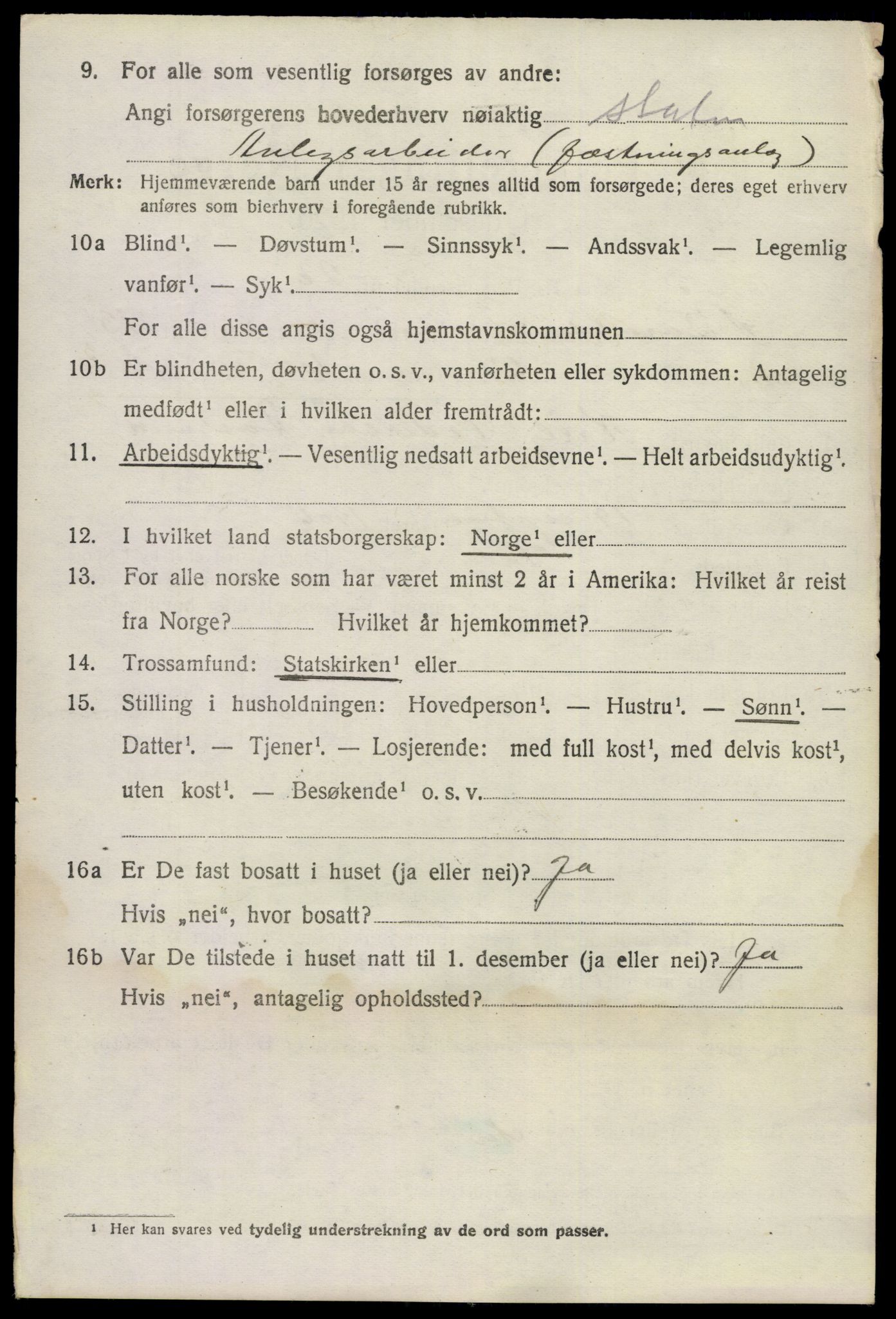 SAKO, 1920 census for Bamble, 1920, p. 9860