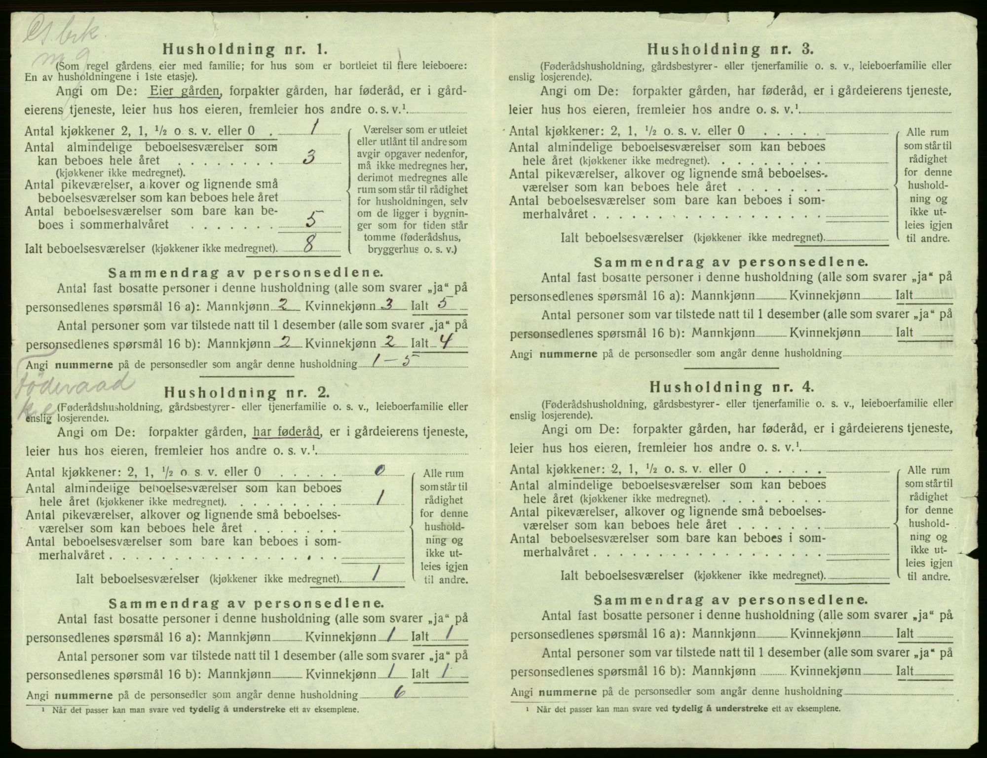 SAB, 1920 census for Granvin, 1920, p. 463