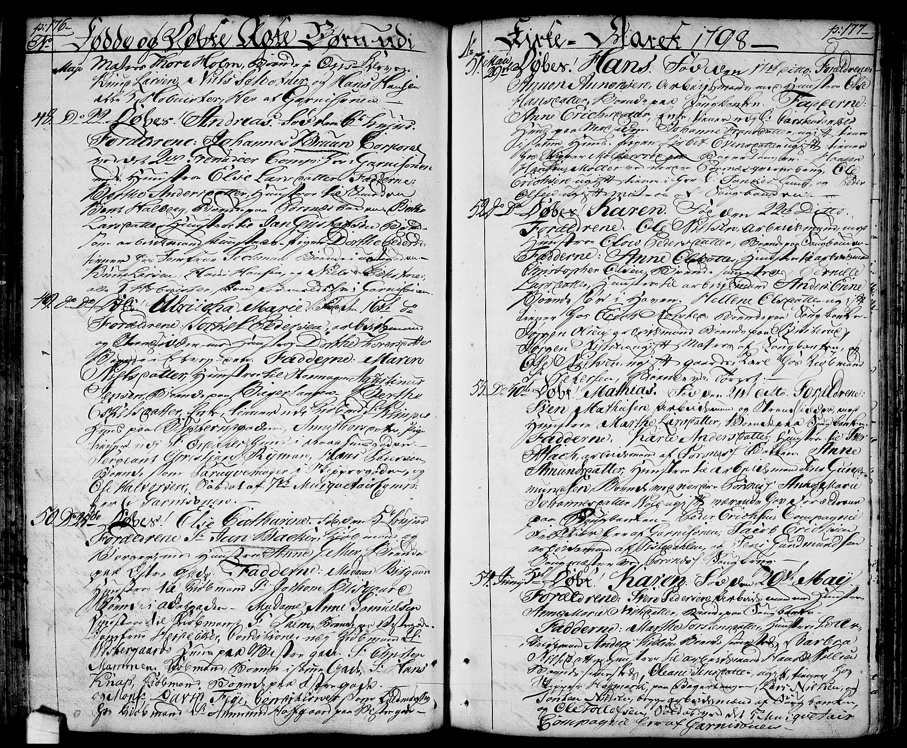 Halden prestekontor Kirkebøker, SAO/A-10909/F/Fa/L0002: Parish register (official) no. I 2, 1792-1812, p. 176-177