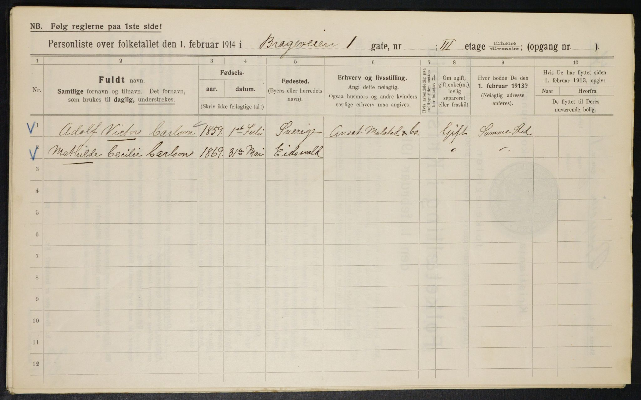 OBA, Municipal Census 1914 for Kristiania, 1914, p. 8063