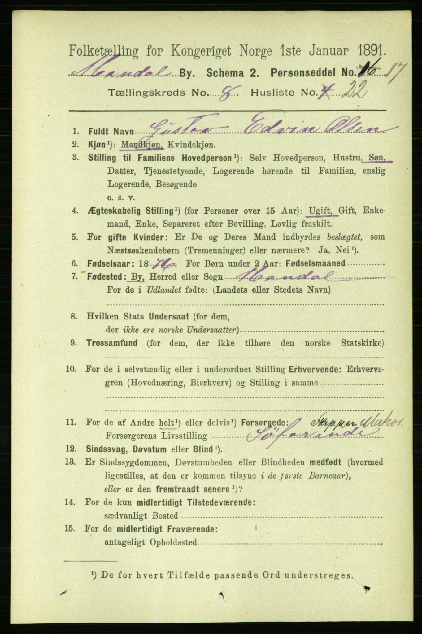 RA, 1891 census for 1002 Mandal, 1891, p. 2471