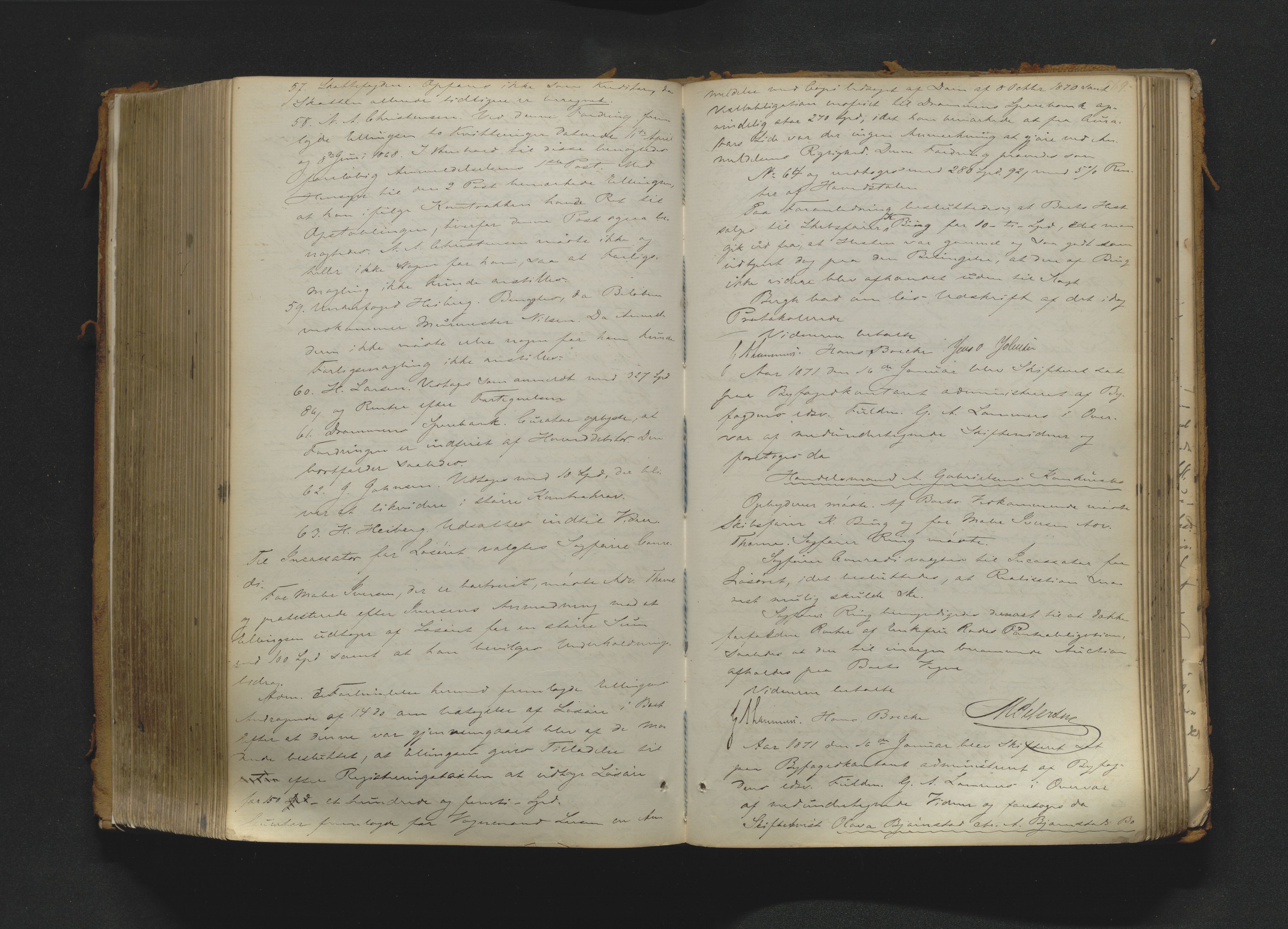 Drammen byfogd, AV/SAKO-A-222/H/Hb/Hbc/L0011: Skifteforhandlingsprotokoll., 1863-1873, p. 569