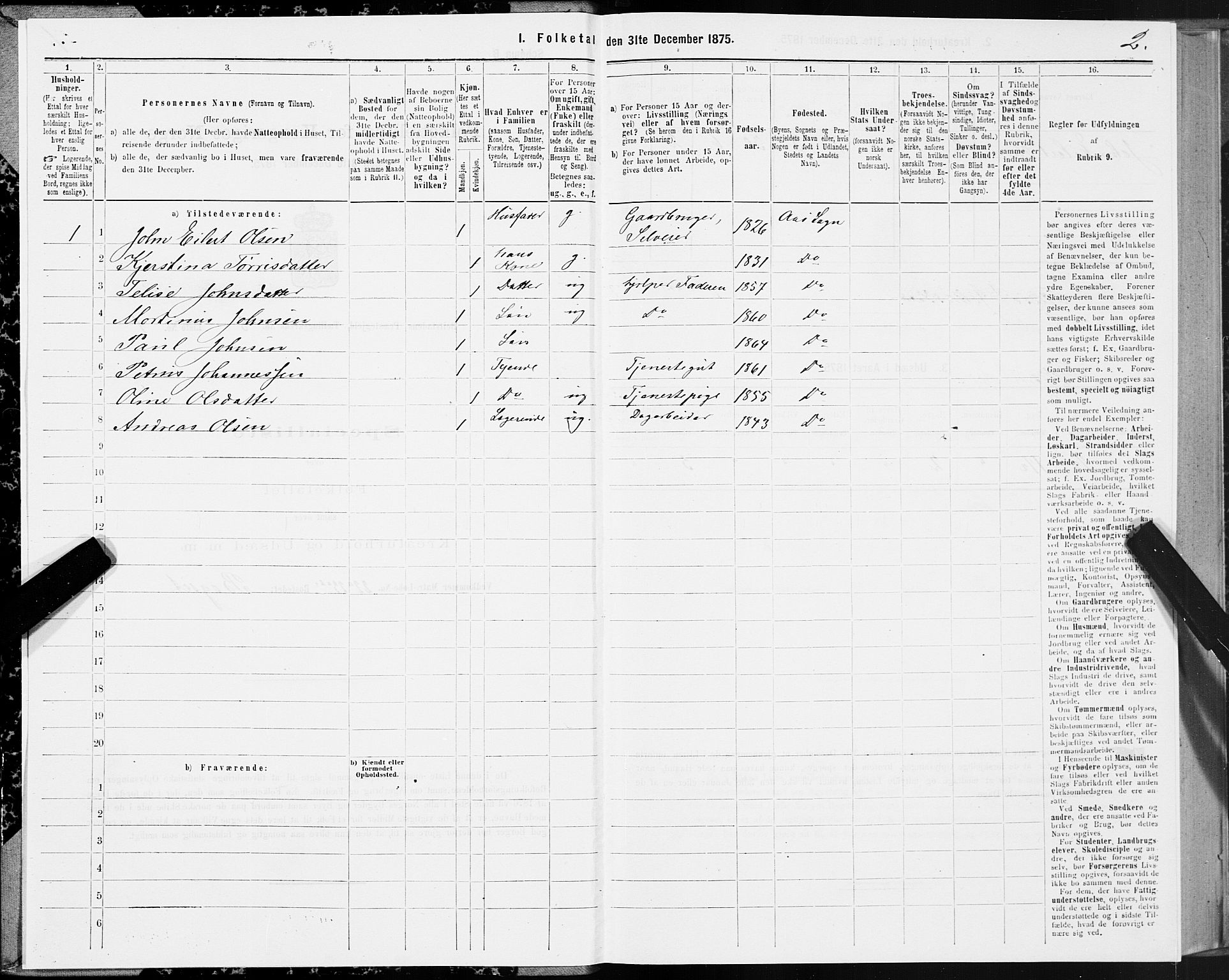 SAT, 1875 census for 1727P Beitstad, 1875, p. 6002