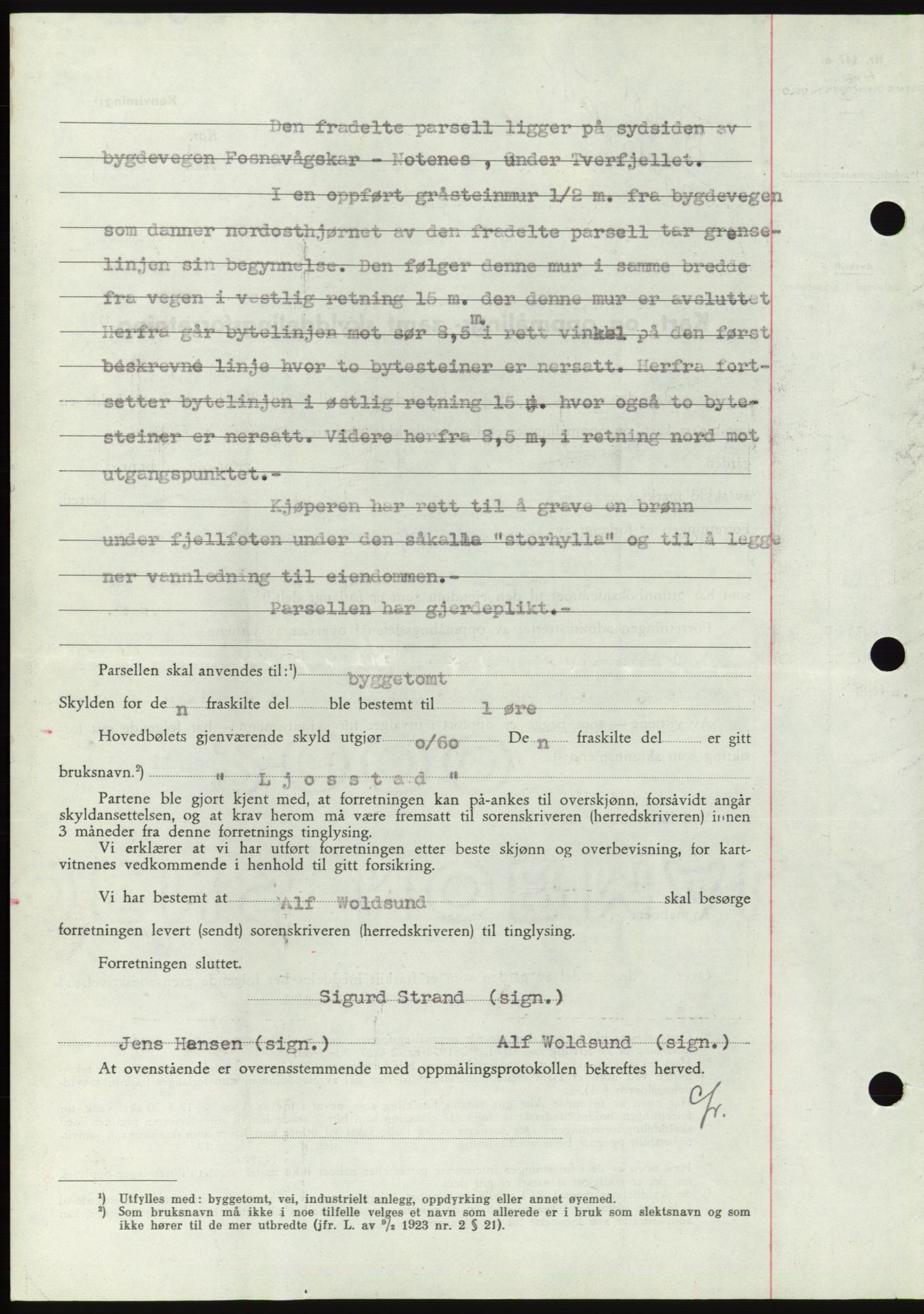 Søre Sunnmøre sorenskriveri, AV/SAT-A-4122/1/2/2C/L0077: Mortgage book no. 3A, 1945-1946, Diary no: : 681/1945