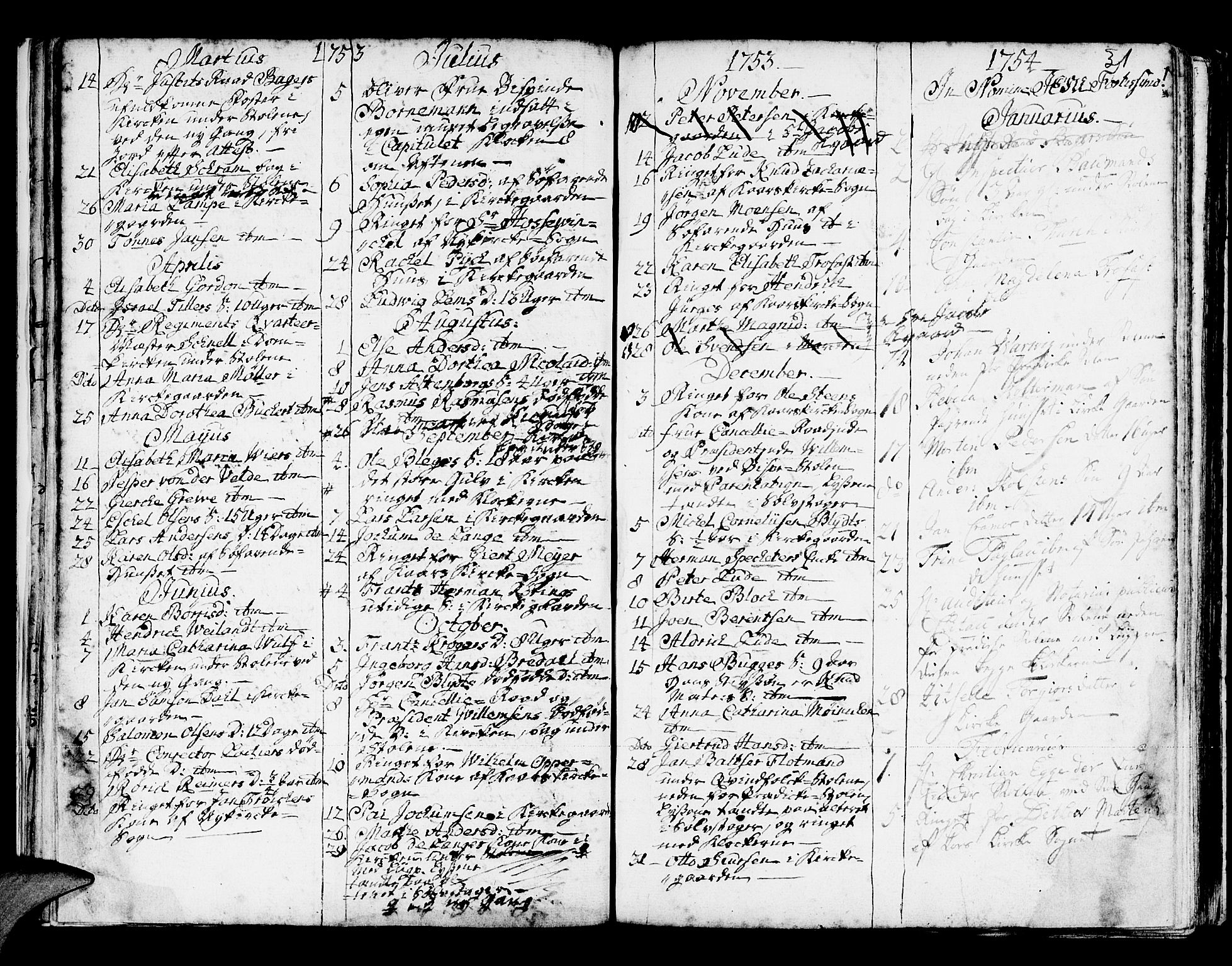 Domkirken sokneprestembete, SAB/A-74801/H/Haa/L0008: Parish register (official) no. A 8, 1725-1775, p. 31