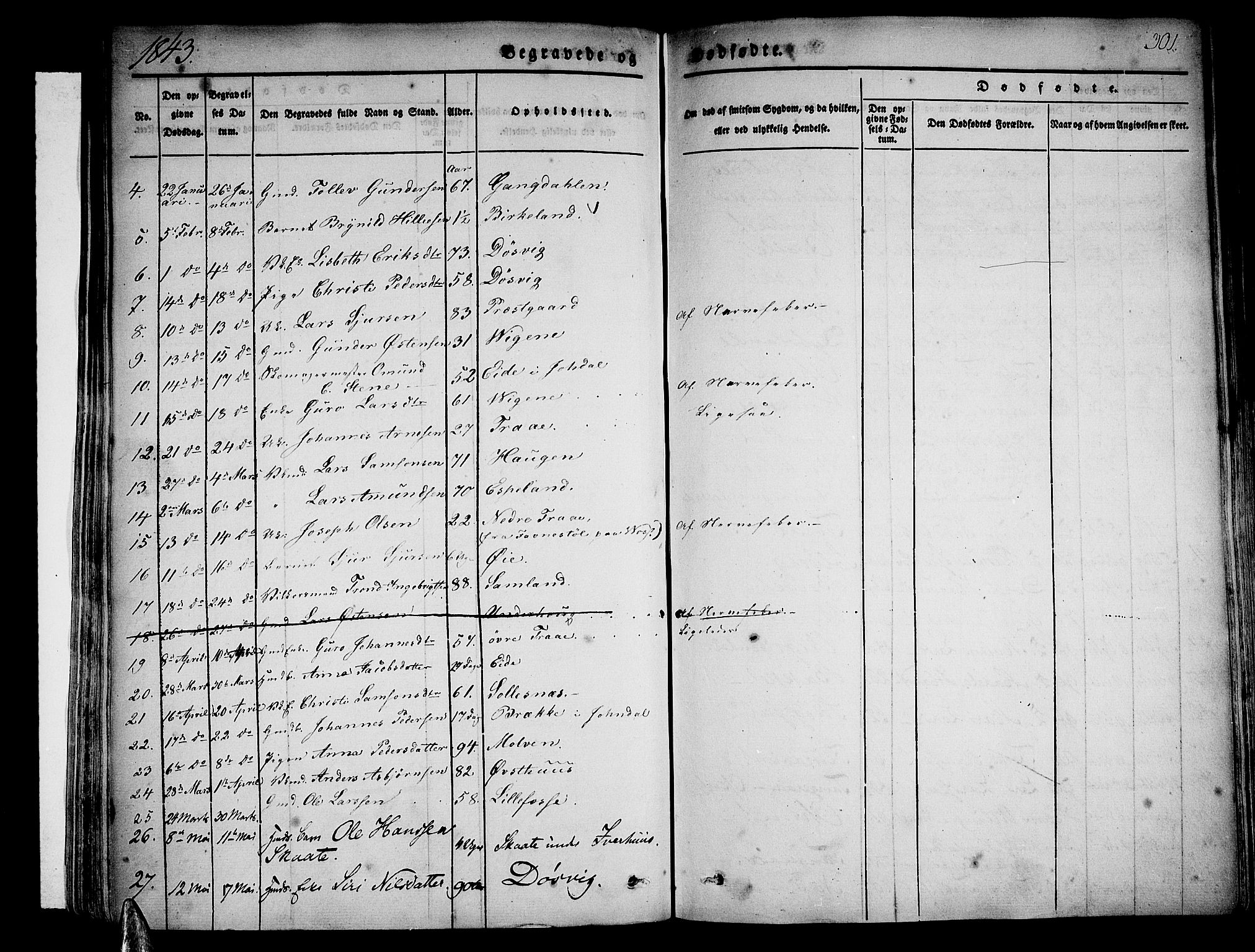 Strandebarm sokneprestembete, AV/SAB-A-78401/H/Haa: Parish register (official) no. A 6, 1826-1843, p. 301