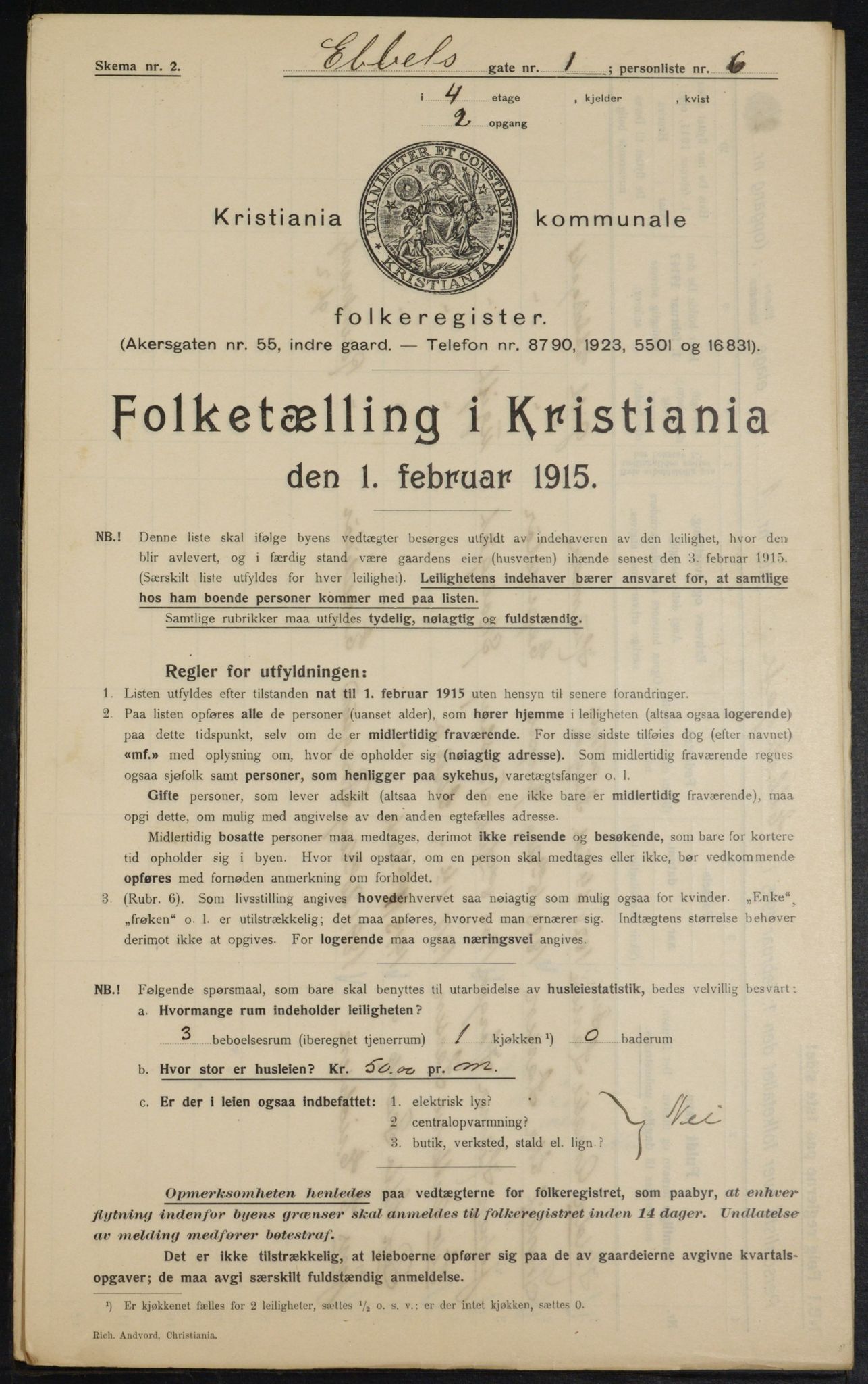 OBA, Municipal Census 1915 for Kristiania, 1915, p. 17559