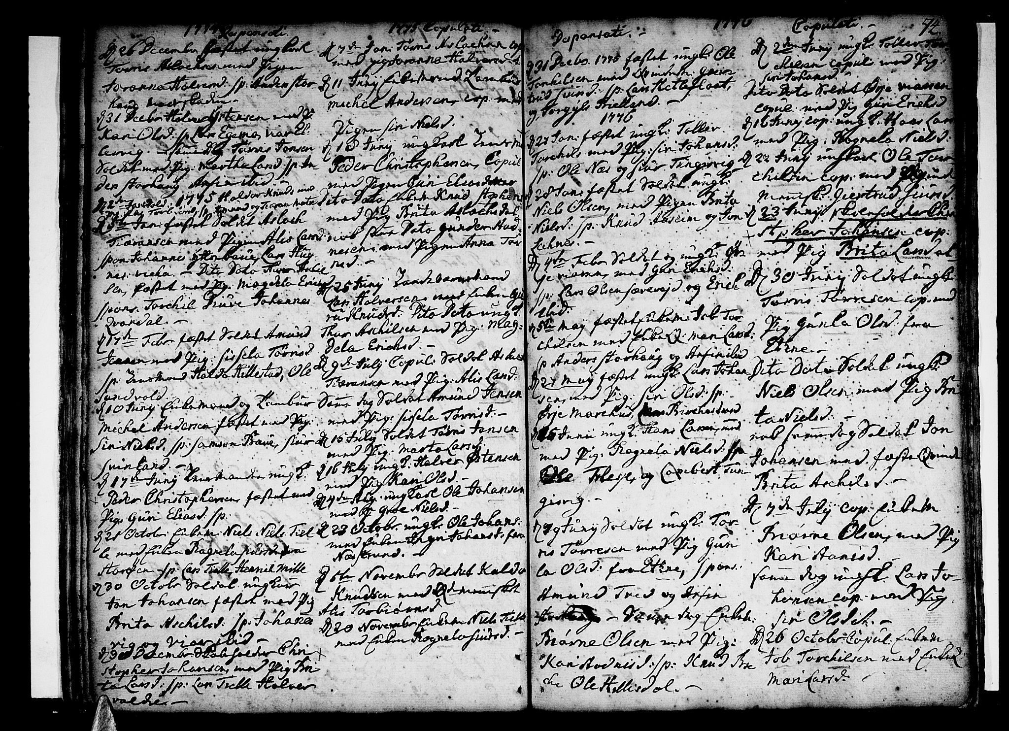 Skånevik sokneprestembete, AV/SAB-A-77801/H/Haa: Parish register (official) no. A 1, 1745-1789, p. 74