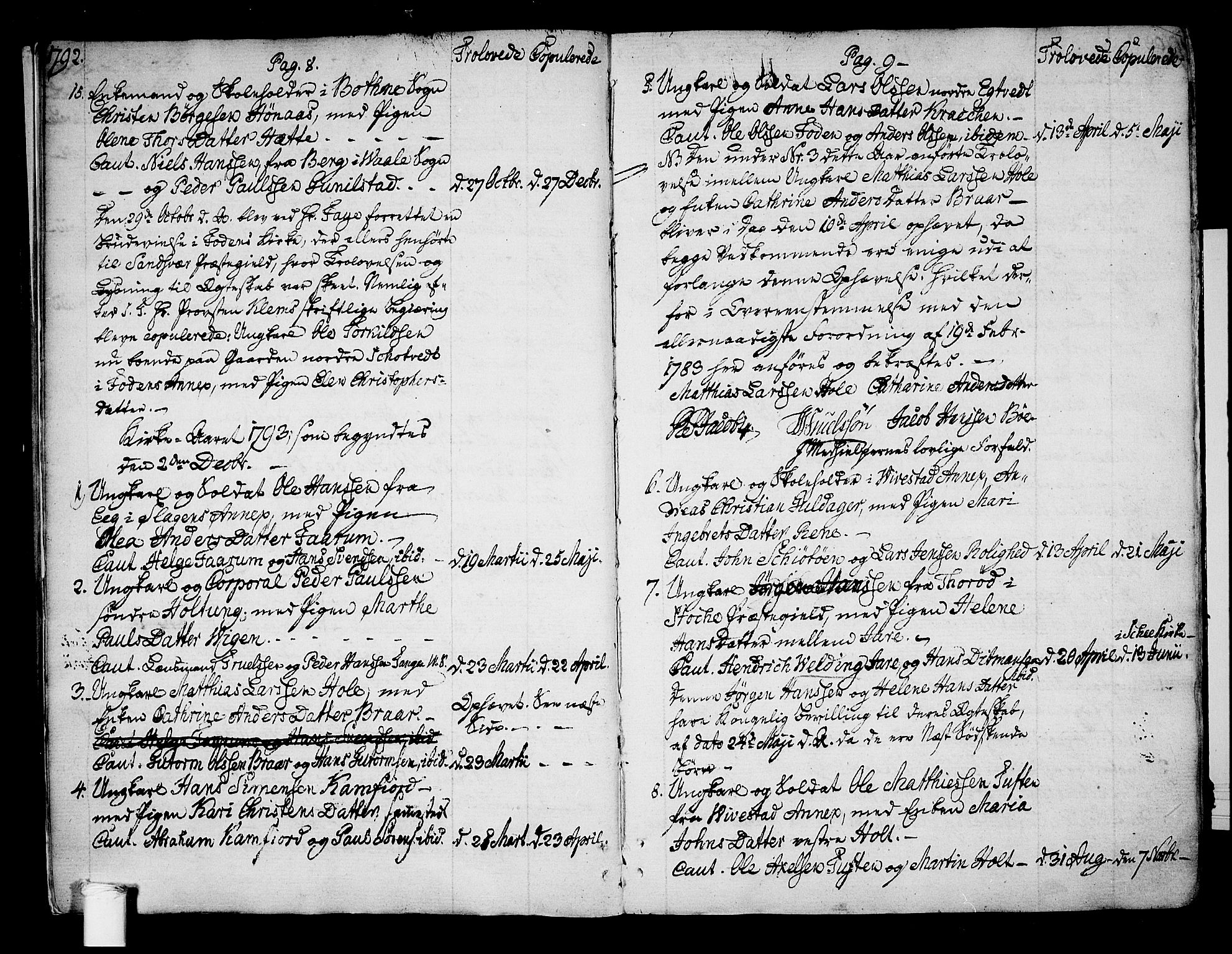 Ramnes kirkebøker, SAKO/A-314/F/Fa/L0003: Parish register (official) no. I 3, 1790-1813, p. 8-9