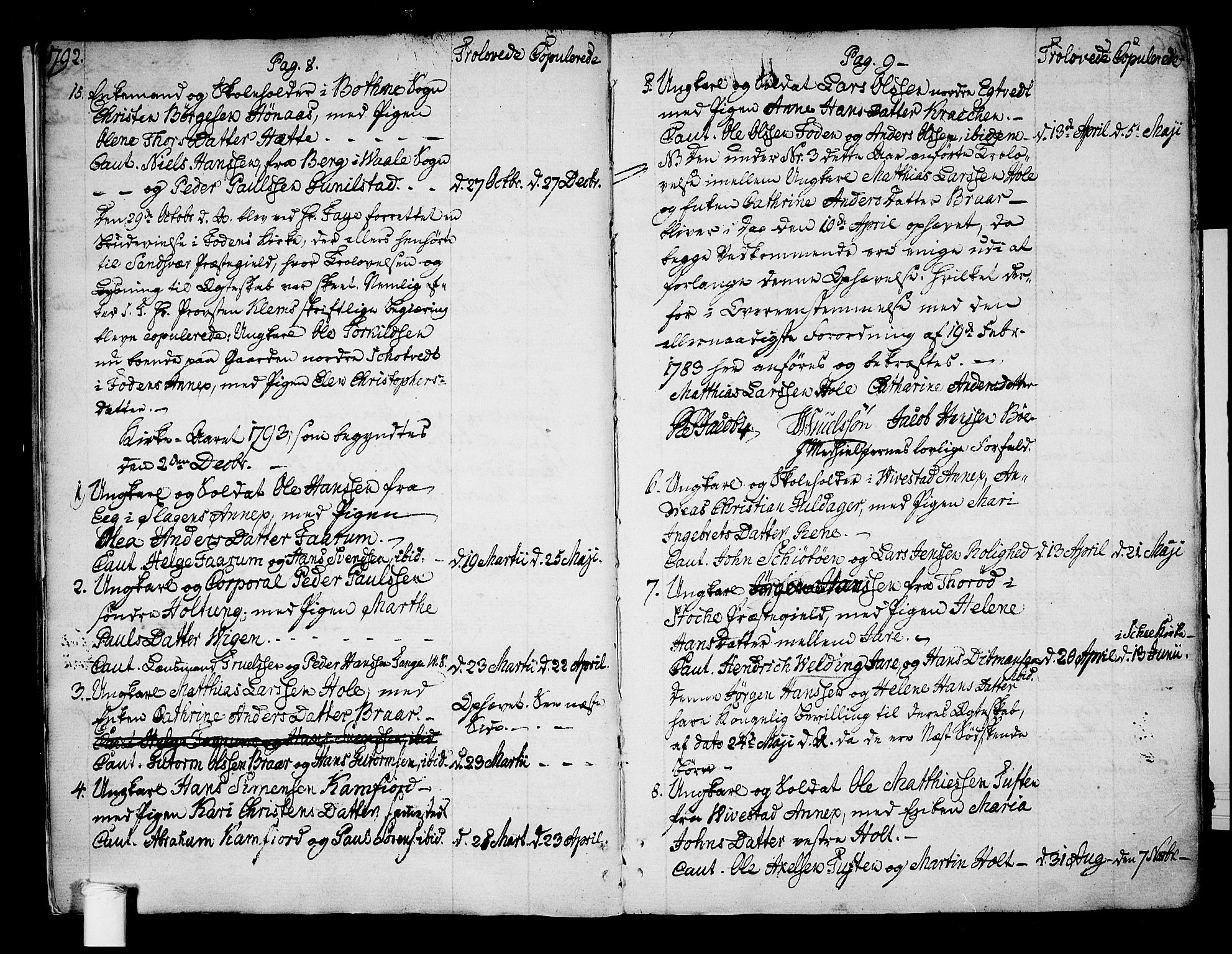 Ramnes kirkebøker, AV/SAKO-A-314/F/Fa/L0003: Parish register (official) no. I 3, 1790-1813, p. 8-9
