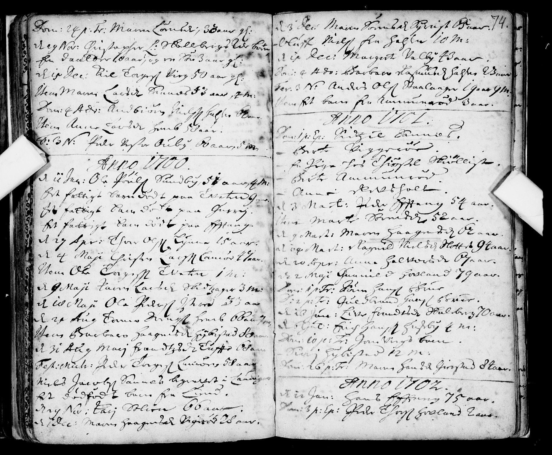Tjølling kirkebøker, AV/SAKO-A-60/F/Fa/L0001: Parish register (official) no. 1, 1670-1716, p. 74