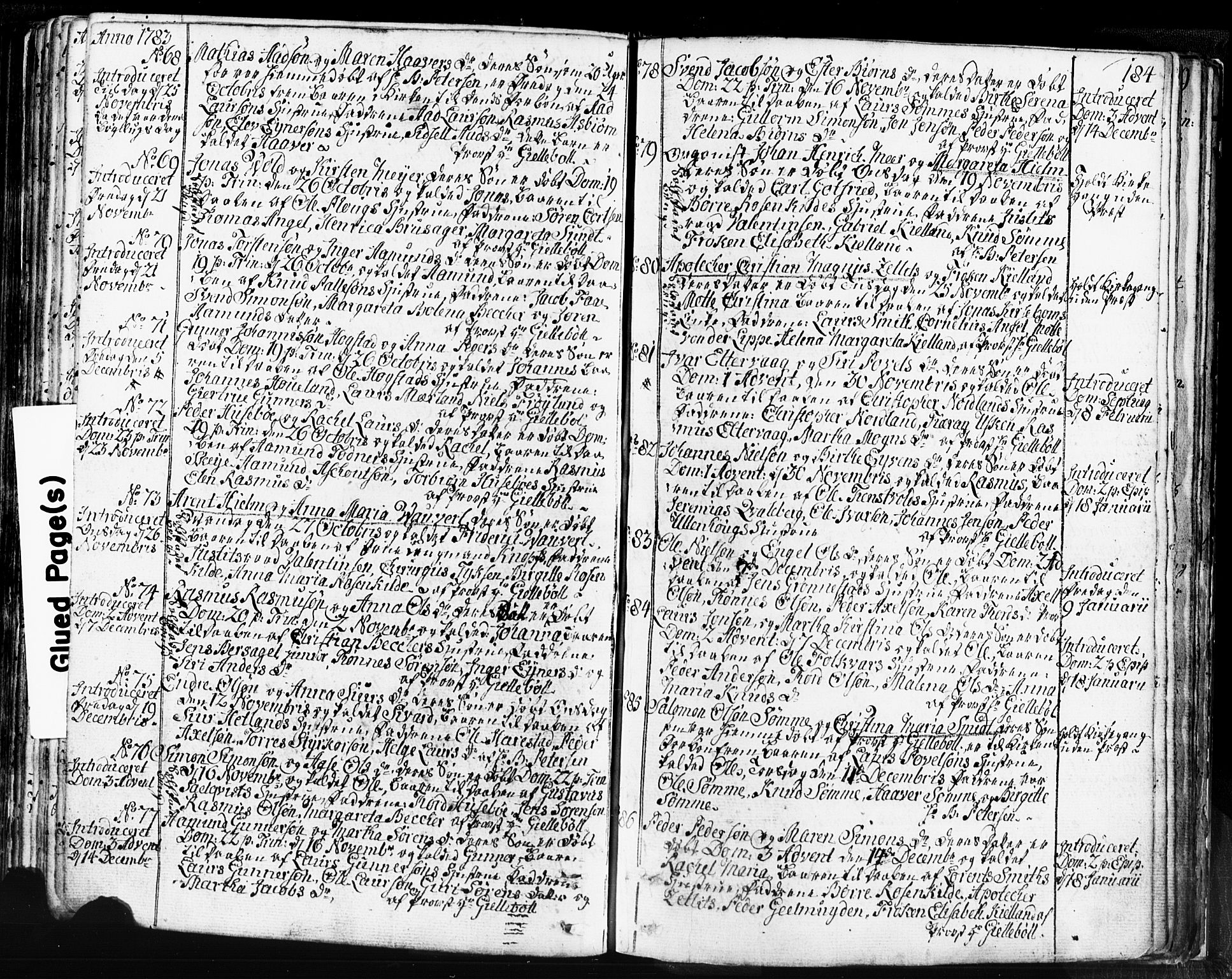 Domkirken sokneprestkontor, SAST/A-101812/001/30/30BB/L0004: Parish register (copy) no. B 4, 1752-1790, p. 184