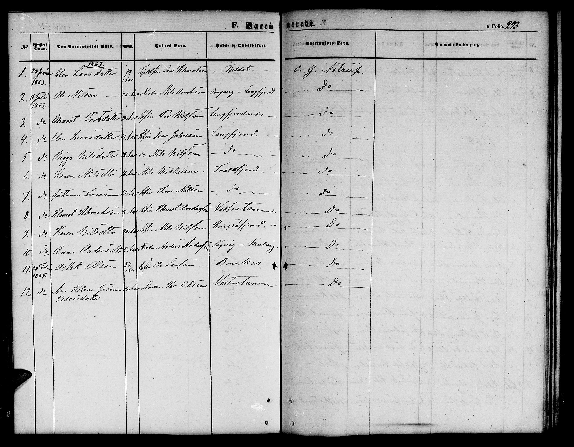 Tana sokneprestkontor, SATØ/S-1334/H/Hb/L0001klokker: Parish register (copy) no. 1 /1, 1853-1867, p. 293