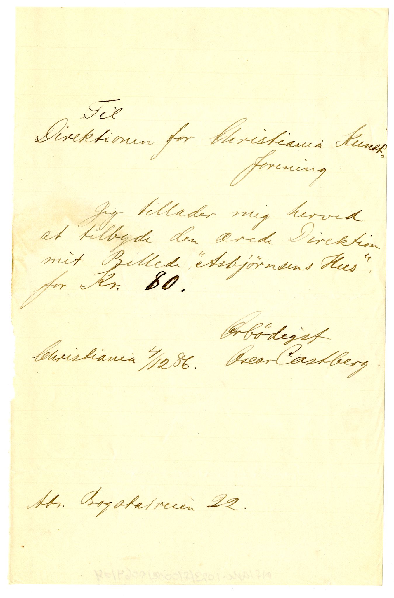 Diderik Maria Aalls brevsamling, NF/Ark-1023/F/L0002: D.M. Aalls brevsamling. B - C, 1799-1889, p. 322