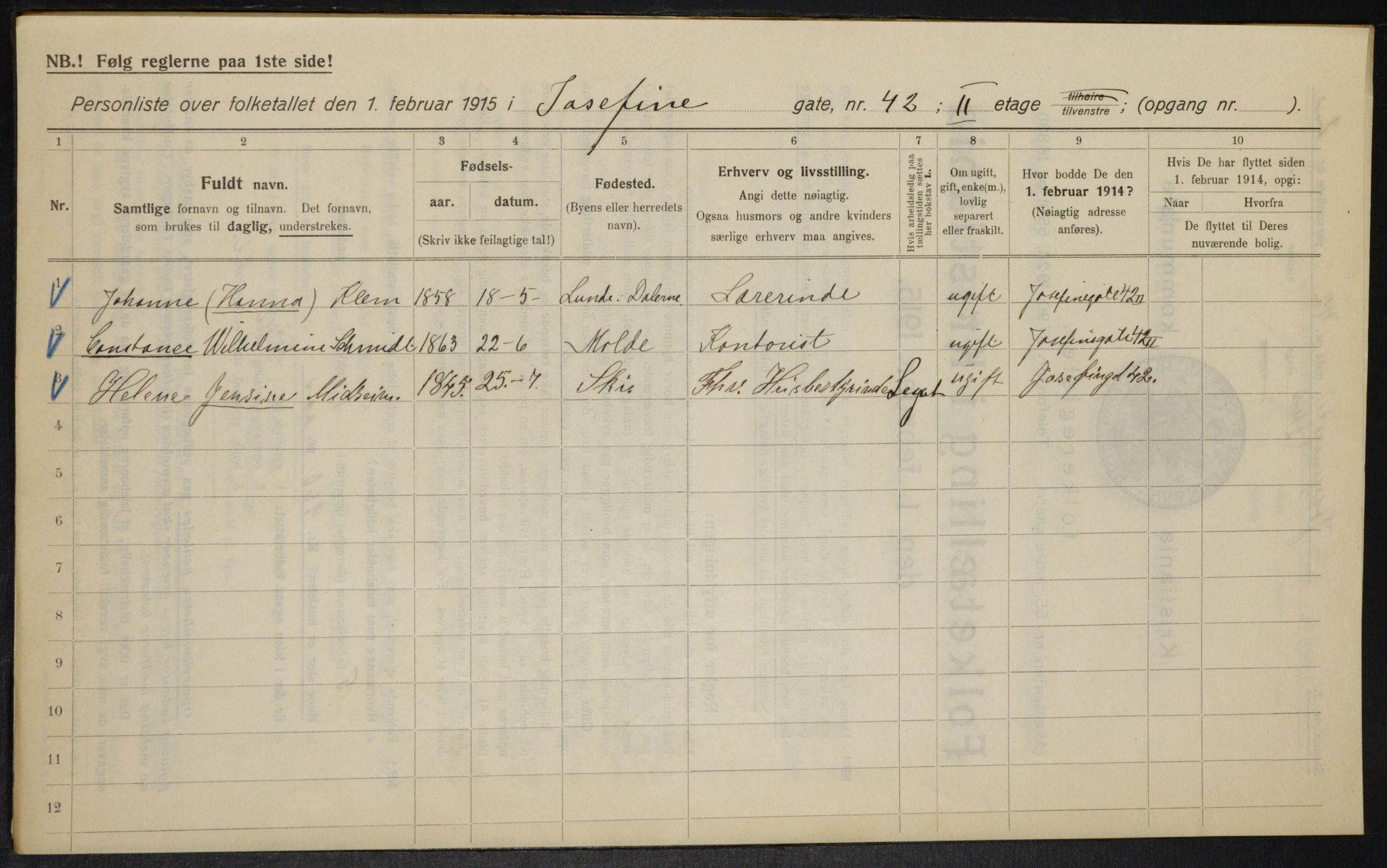 OBA, Municipal Census 1915 for Kristiania, 1915, p. 47132