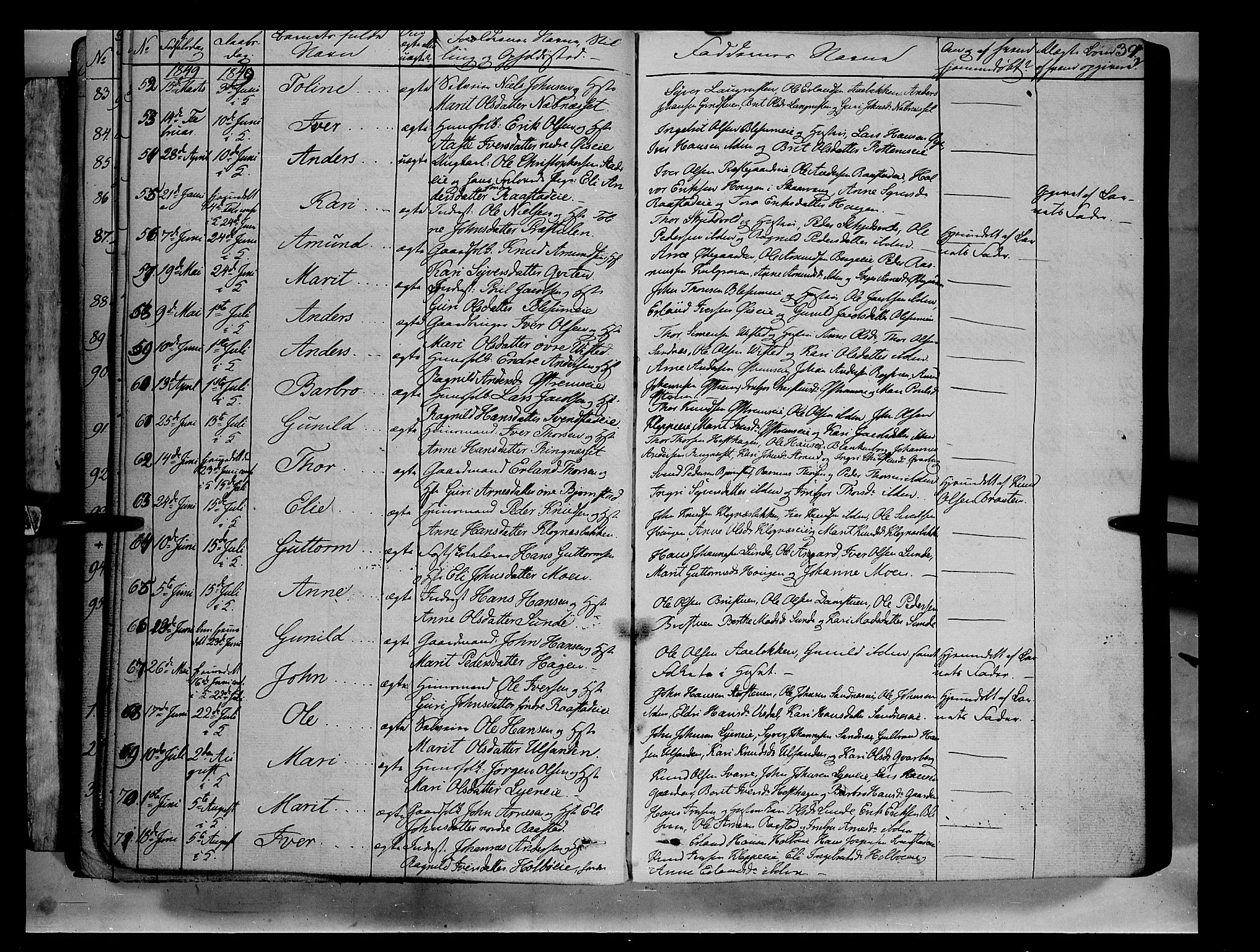 Vågå prestekontor, AV/SAH-PREST-076/H/Ha/Haa/L0005: Parish register (official) no. 5 /1, 1842-1856, p. 39