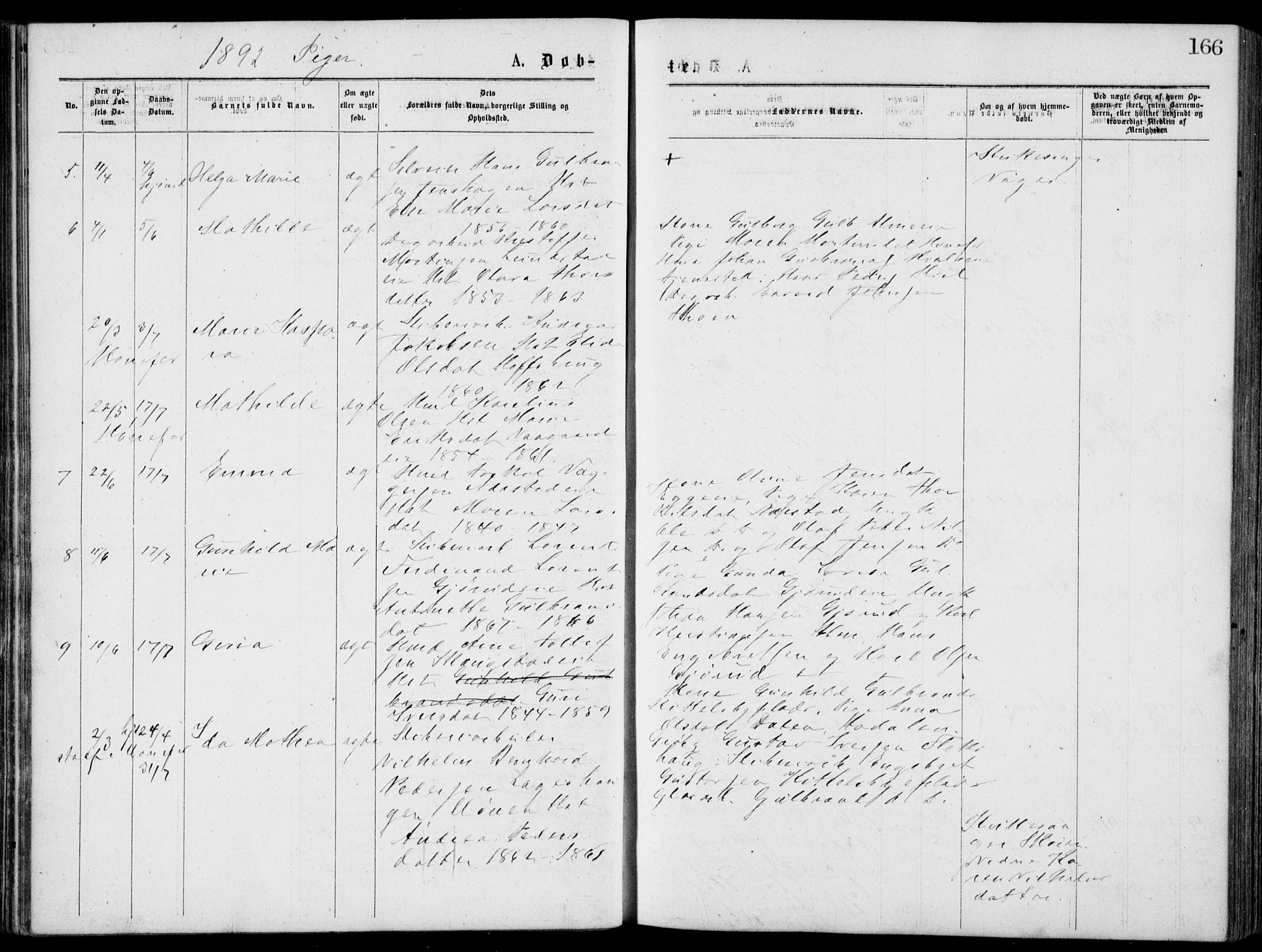 Norderhov kirkebøker, AV/SAKO-A-237/G/Gb/L0001: Parish register (copy) no. II 1, 1876-1899, p. 166