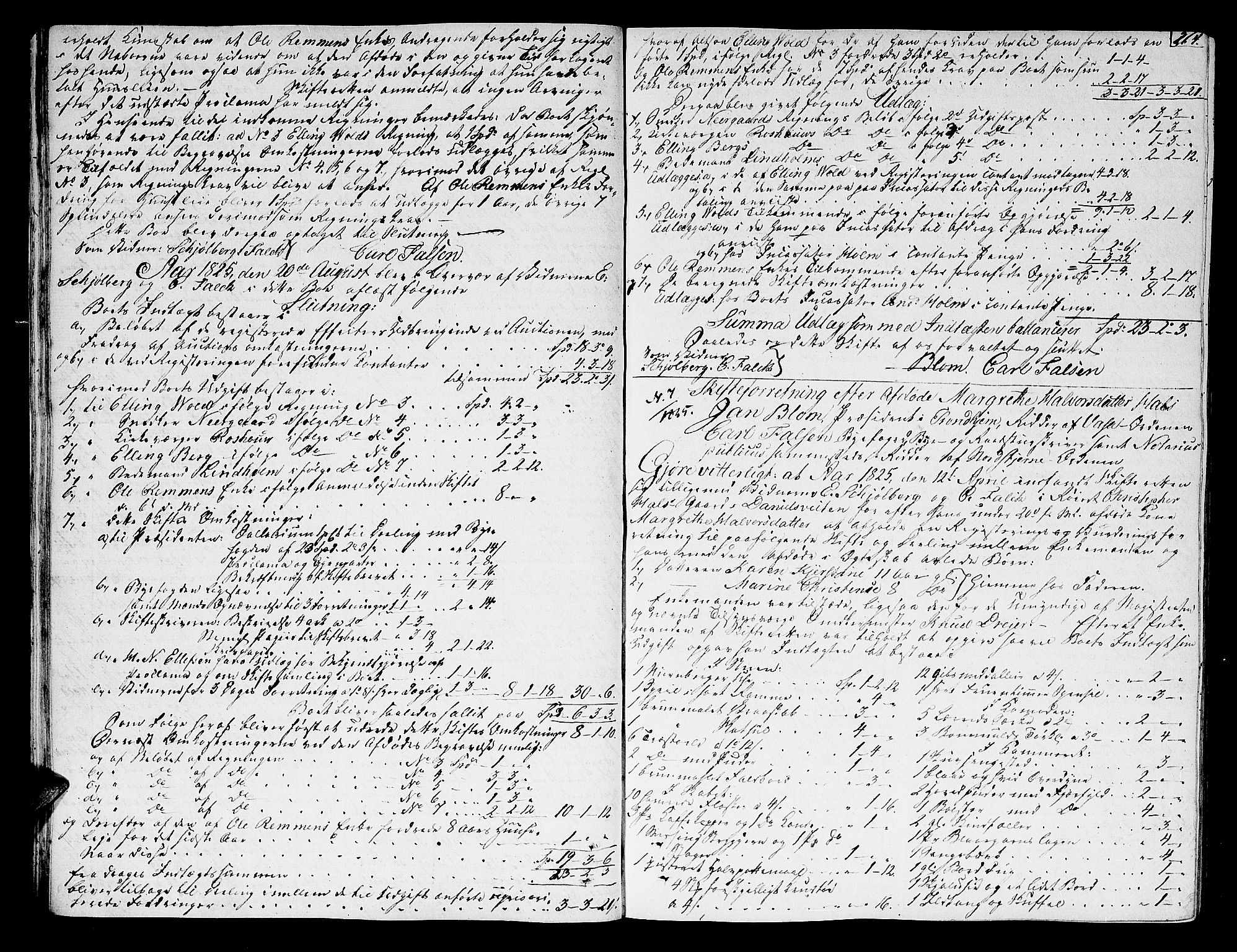 Trondheim byfogd, AV/SAT-A-0003/1/3/3A/L0027: Skifteprotokoll - gml.nr.22. (m/ register) U, 1825-1829, p. 263b-264a