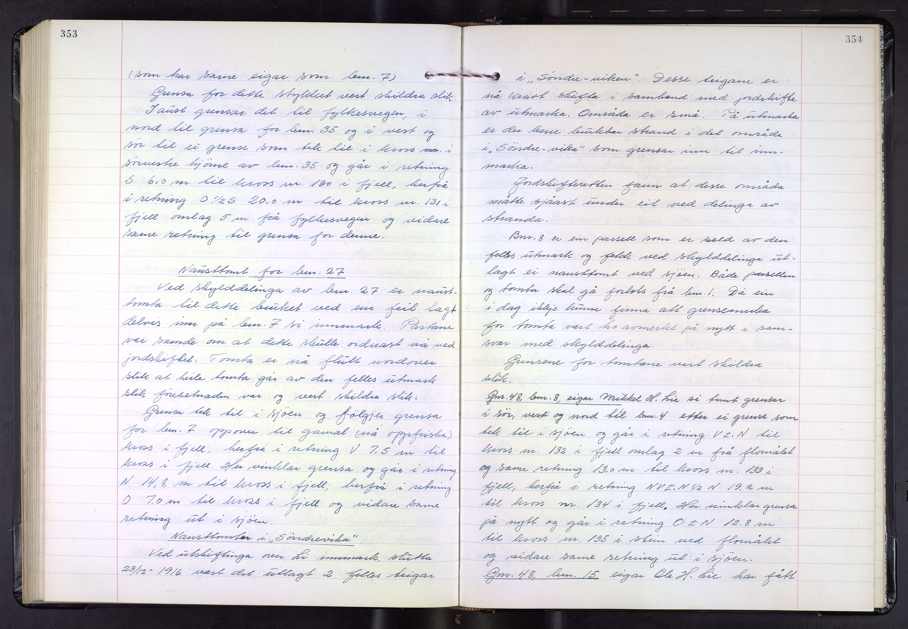 Hordaland jordskiftedøme - III Midhordland jordskiftedistrikt, AV/SAB-A-7001/A/Aa/L0037: Forhandlingsprotokoll, 1965-1970, p. 353-354