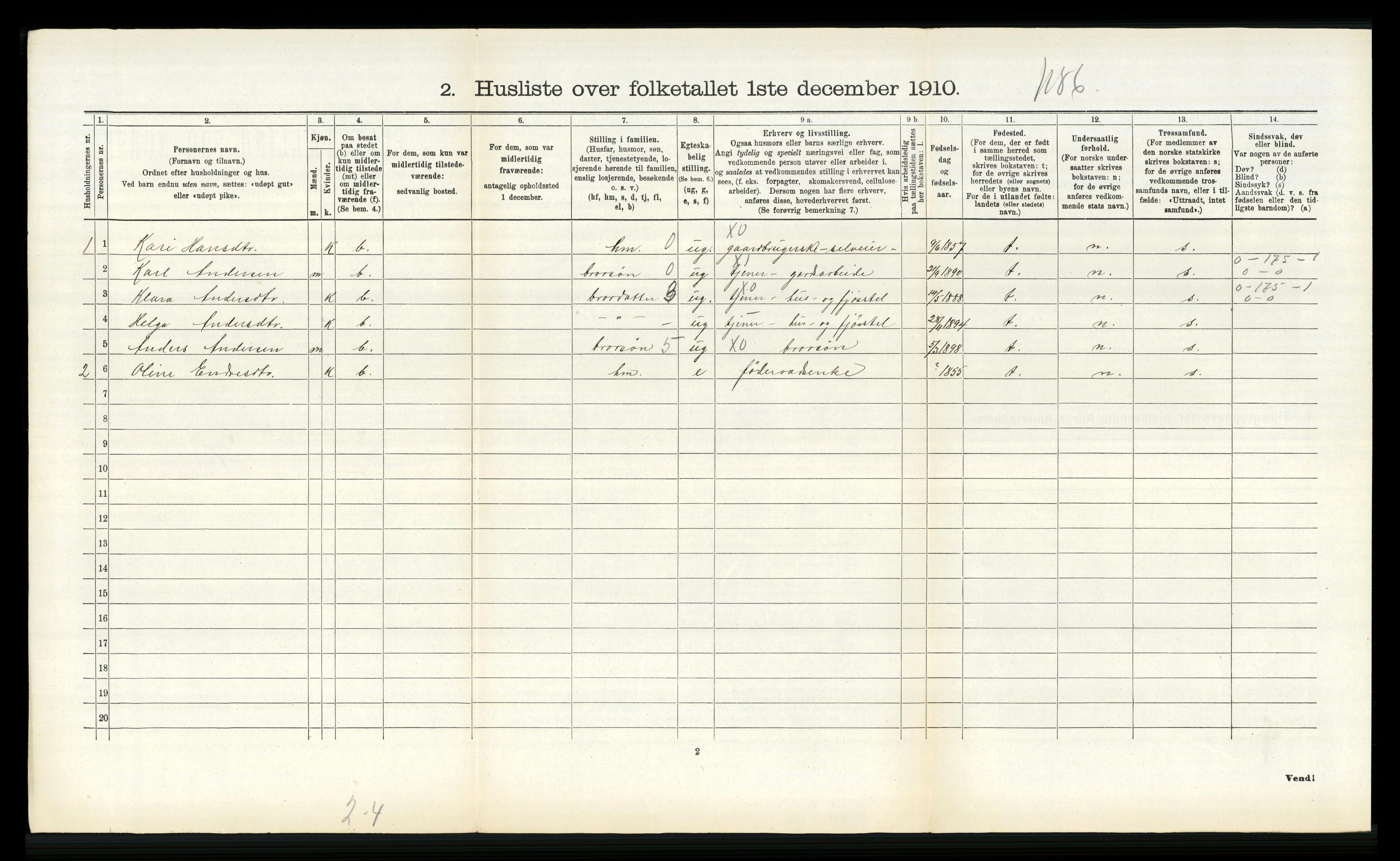 RA, 1910 census for Ytre Holmedal, 1910, p. 473