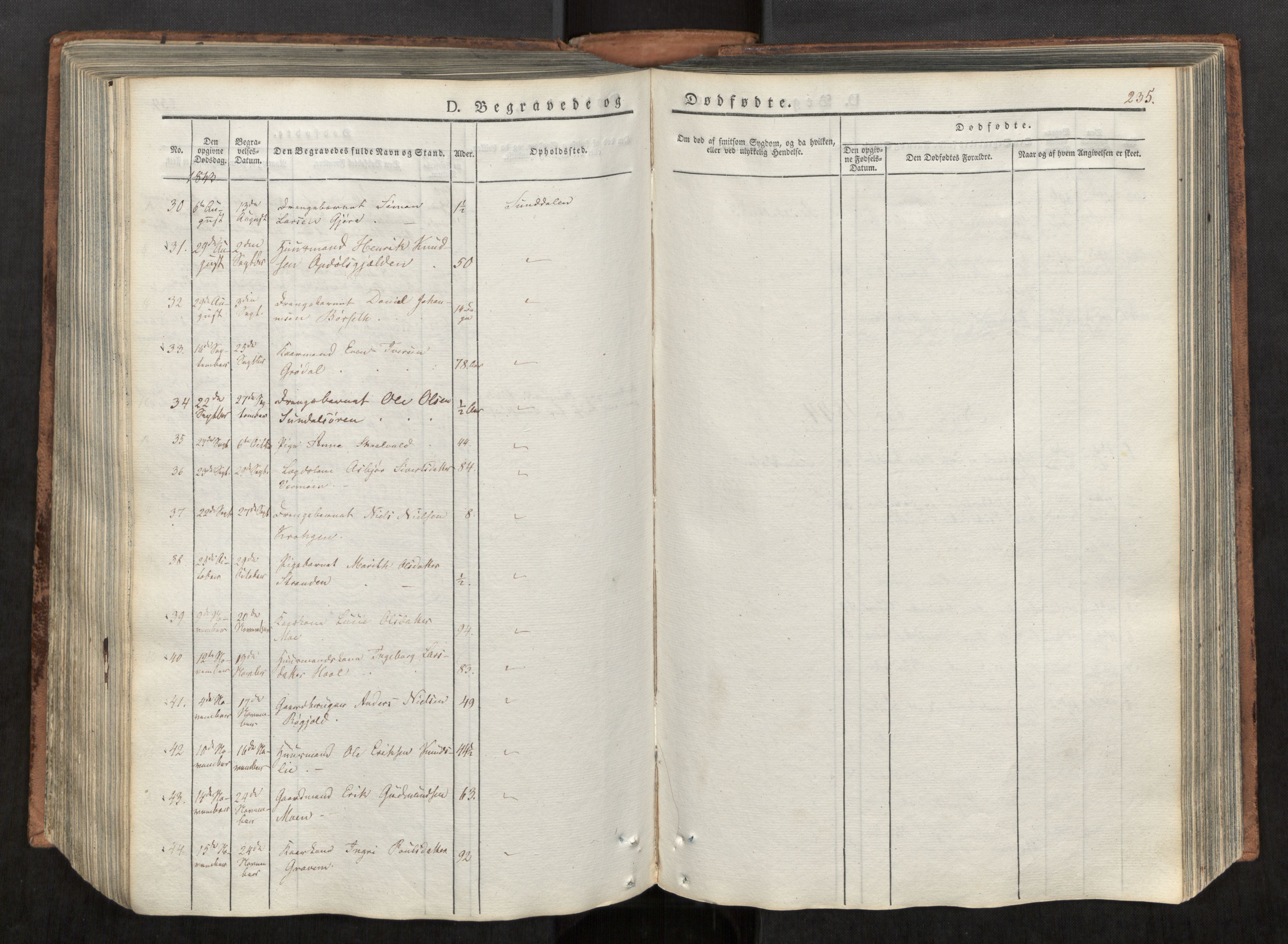 Ministerialprotokoller, klokkerbøker og fødselsregistre - Møre og Romsdal, AV/SAT-A-1454/590/L1012: Parish register (official) no. 590A04, 1832-1846, p. 235