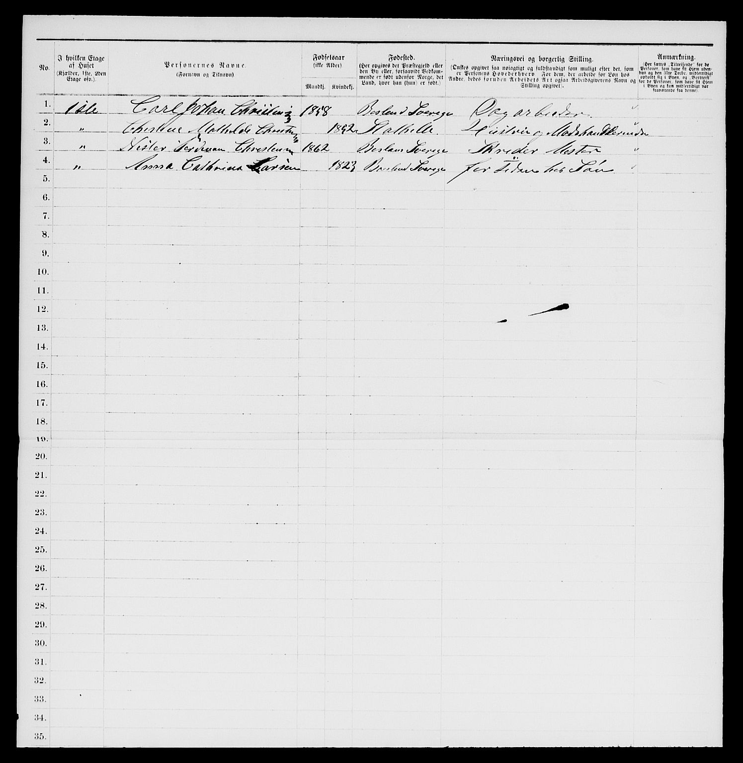 SAKO, 1885 census for 0803 Stathelle, 1885, p. 47