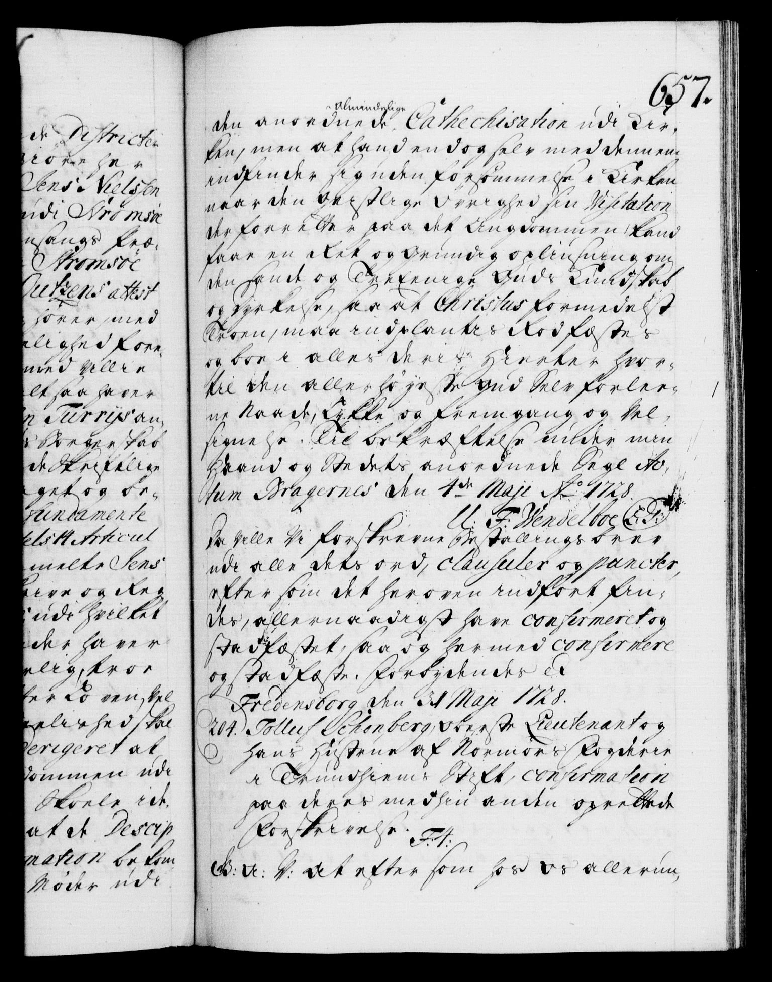 Danske Kanselli 1572-1799, AV/RA-EA-3023/F/Fc/Fca/Fcaa/L0025: Norske registre, 1726-1728, p. 657a