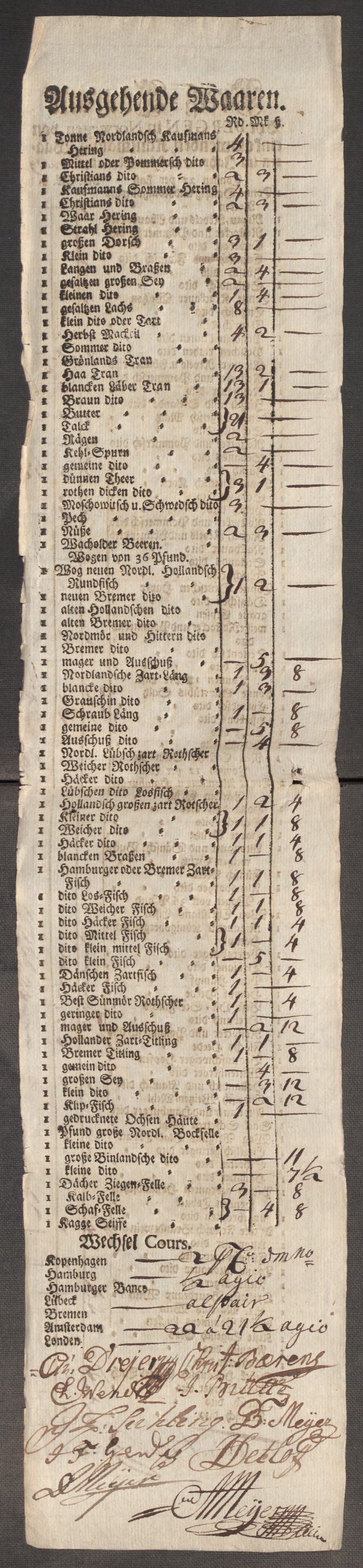 Rentekammeret inntil 1814, Realistisk ordnet avdeling, AV/RA-EA-4070/Oe/L0009: [Ø1]: Nordafjelske priskuranter, 1759-1768, p. 275