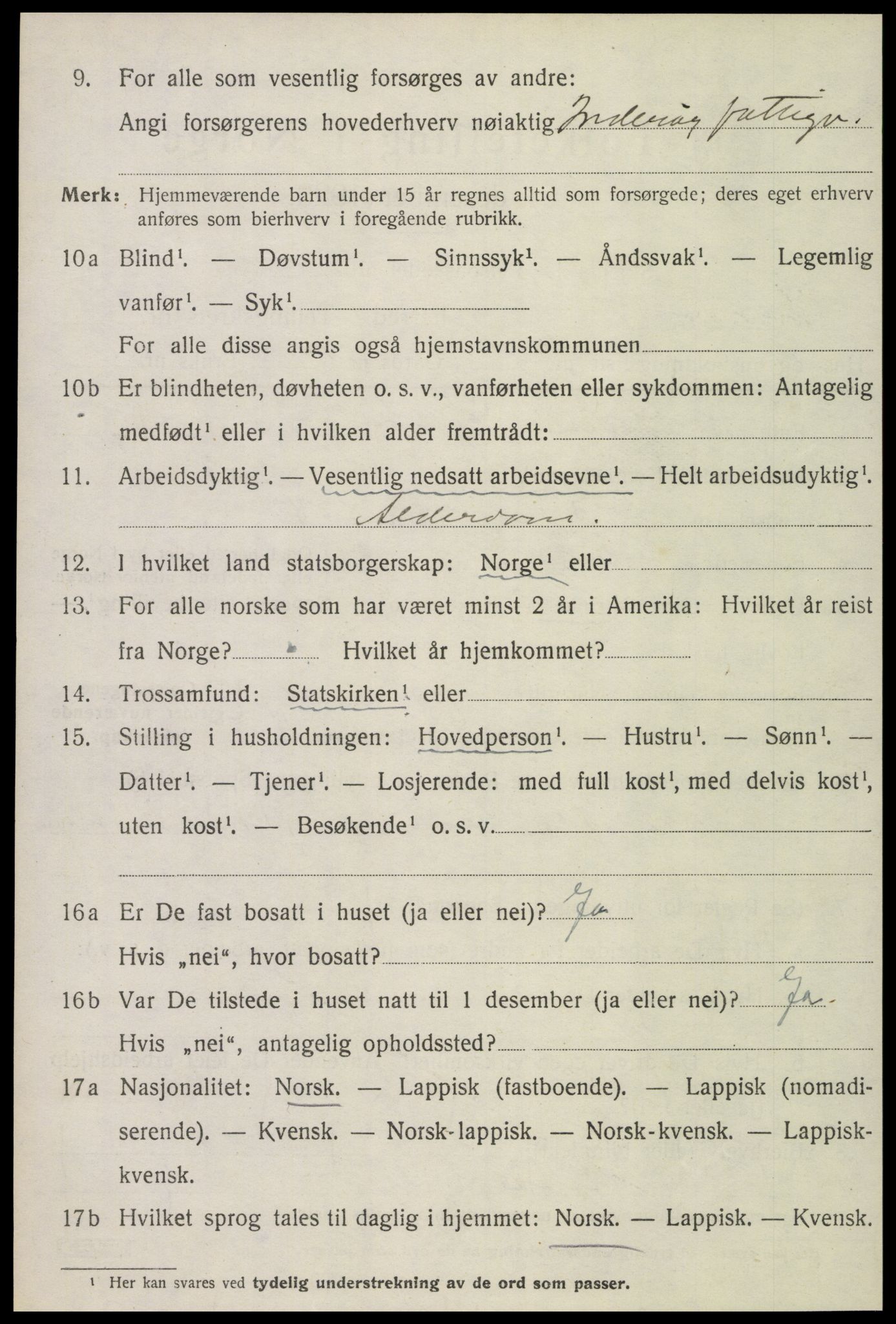 SAT, 1920 census for Inderøy, 1920, p. 2136
