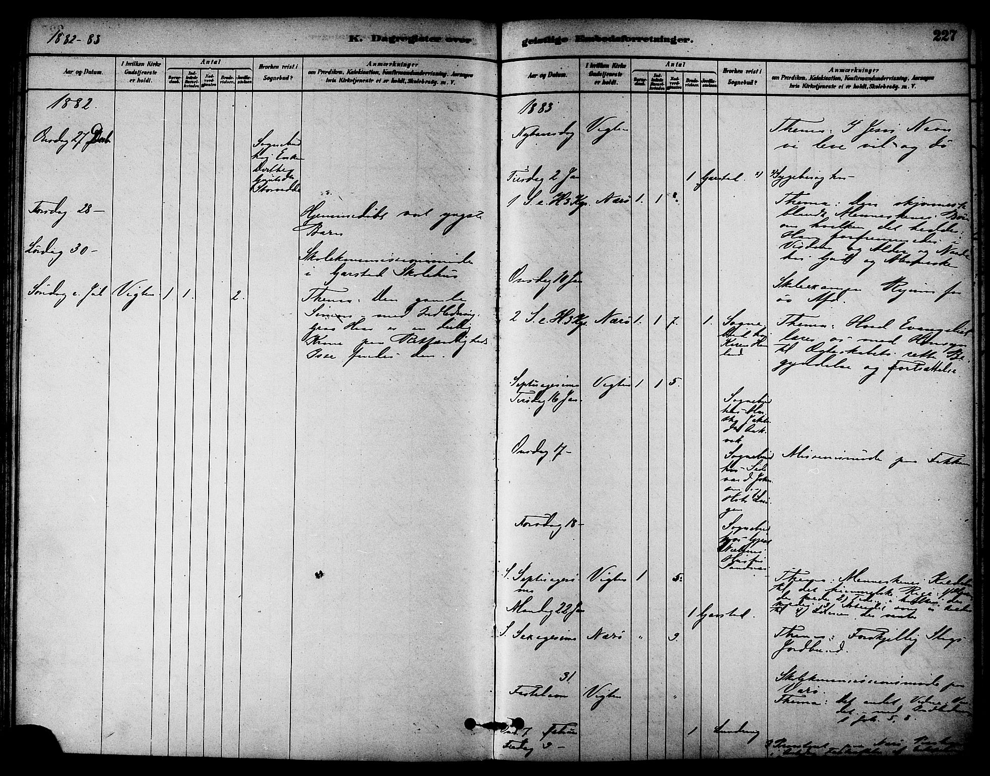 Ministerialprotokoller, klokkerbøker og fødselsregistre - Nord-Trøndelag, SAT/A-1458/784/L0672: Parish register (official) no. 784A07, 1880-1887, p. 227