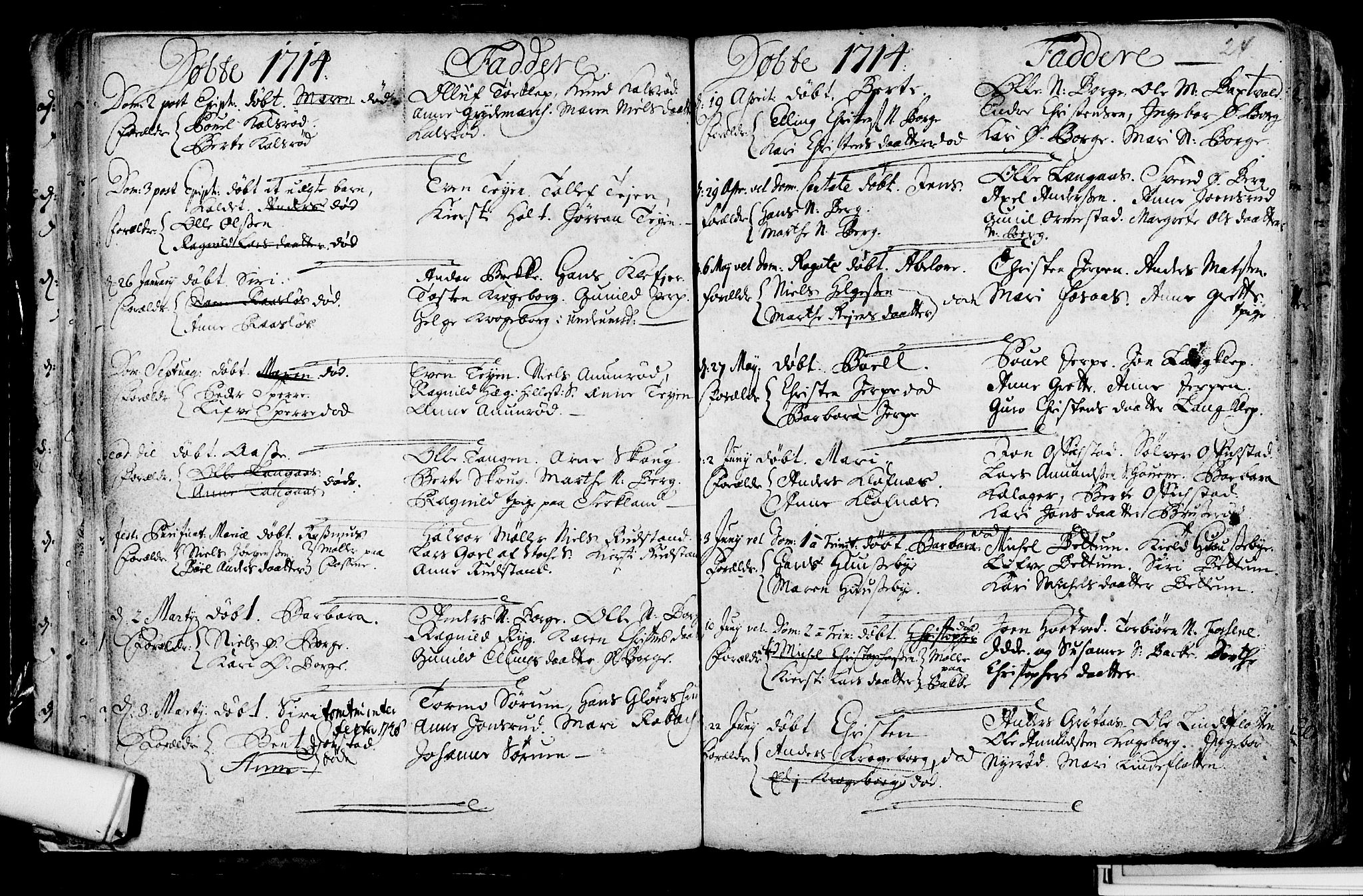 Våle kirkebøker, SAKO/A-334/F/Fa/L0002: Parish register (official) no. I 2, 1705-1732, p. 24