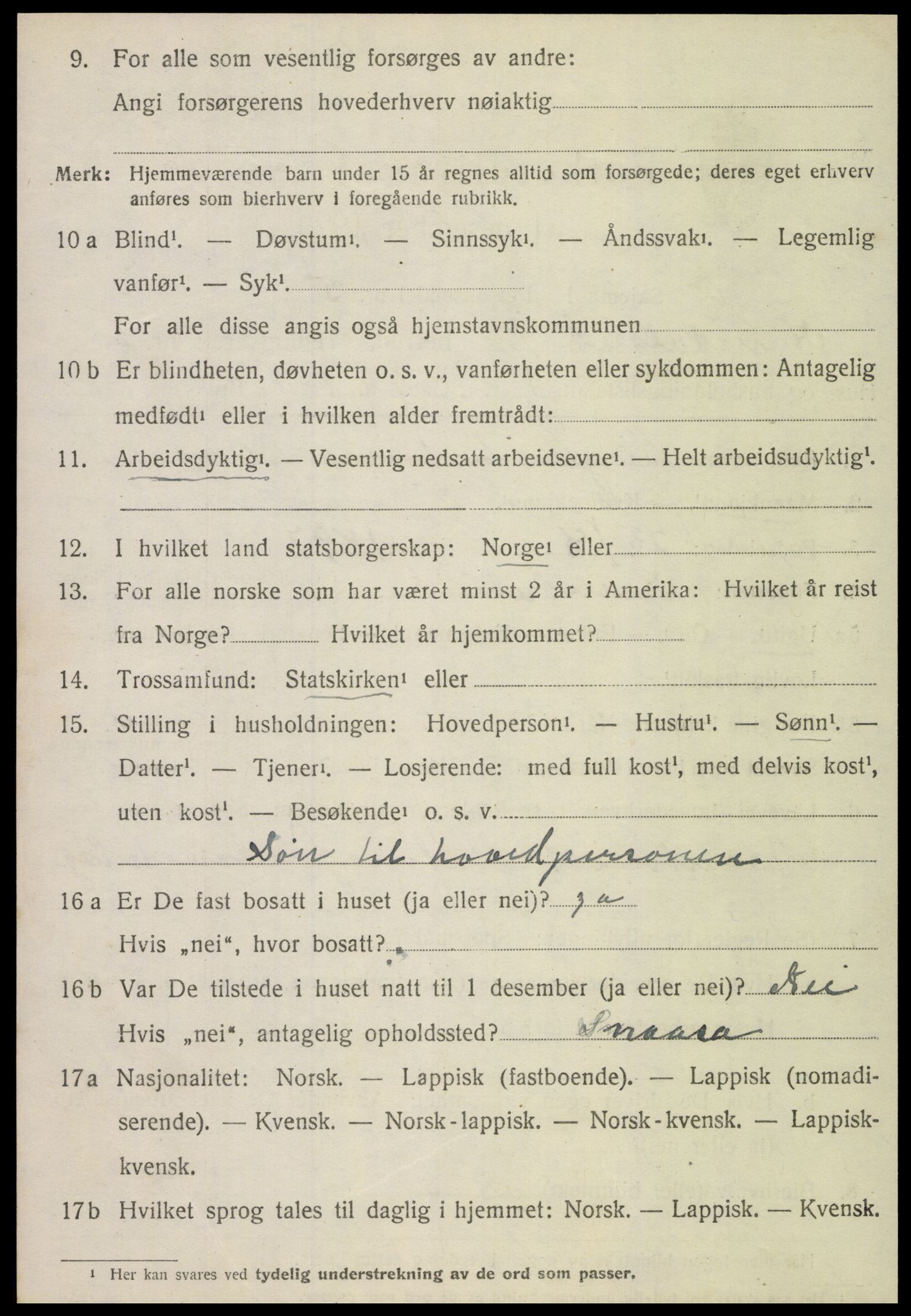 SAT, 1920 census for Namdalseid, 1920, p. 1353