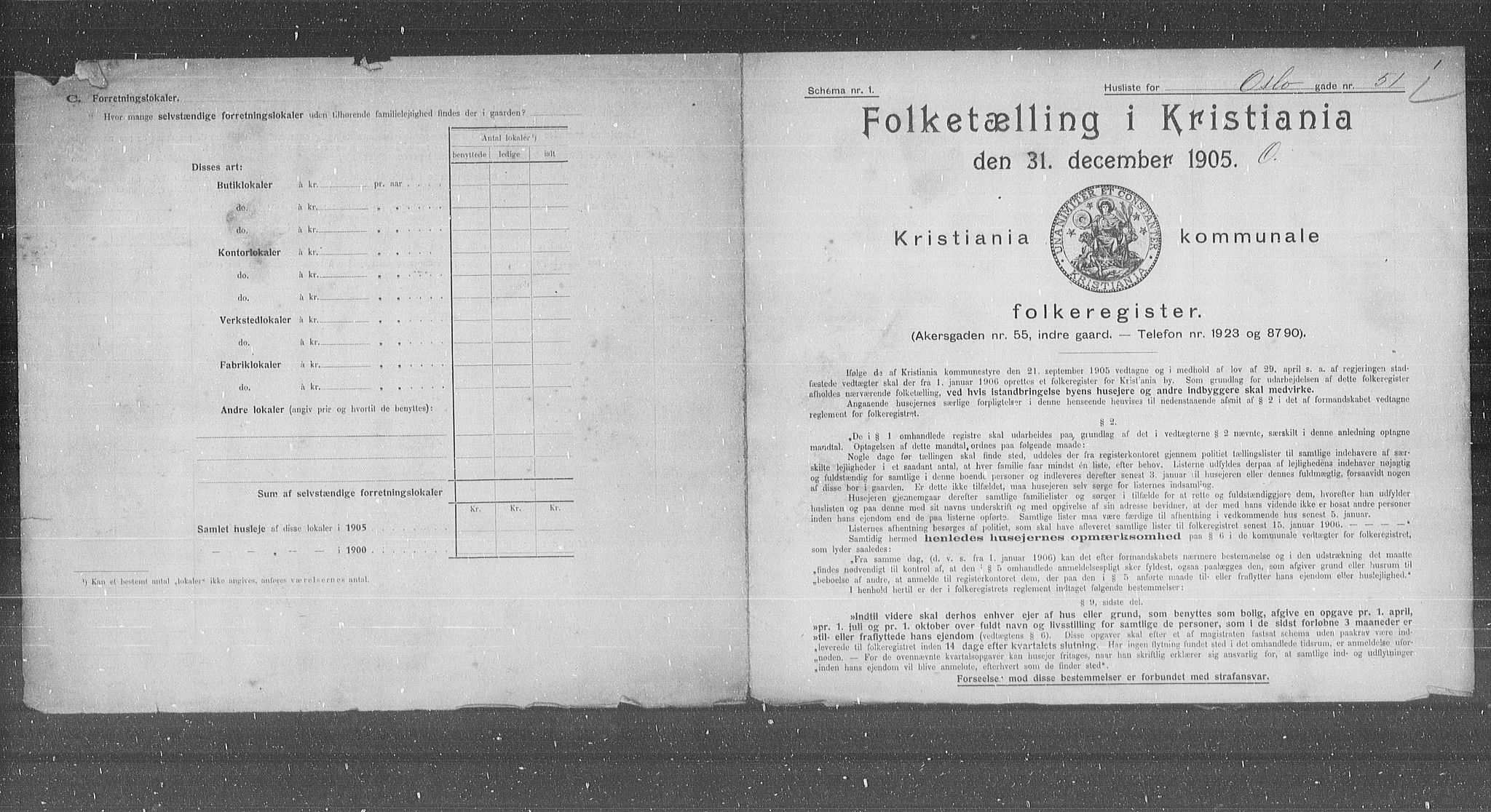 OBA, Municipal Census 1905 for Kristiania, 1905, p. 40694