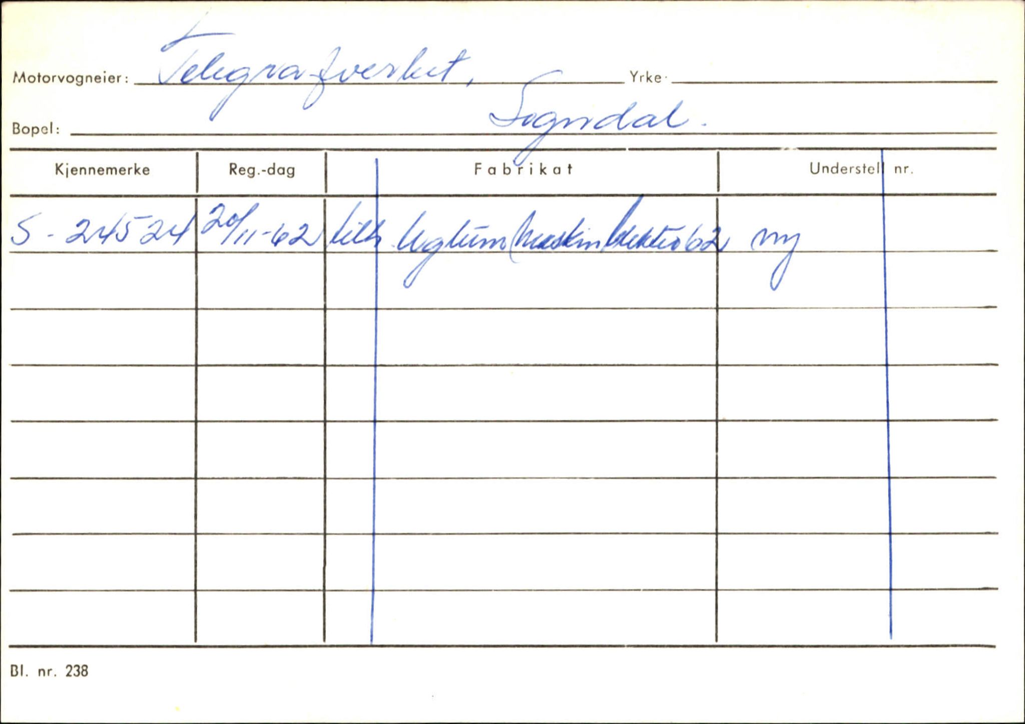 Statens vegvesen, Sogn og Fjordane vegkontor, AV/SAB-A-5301/4/F/L0124: Eigarregister Sogndal A-U, 1945-1975, p. 2600