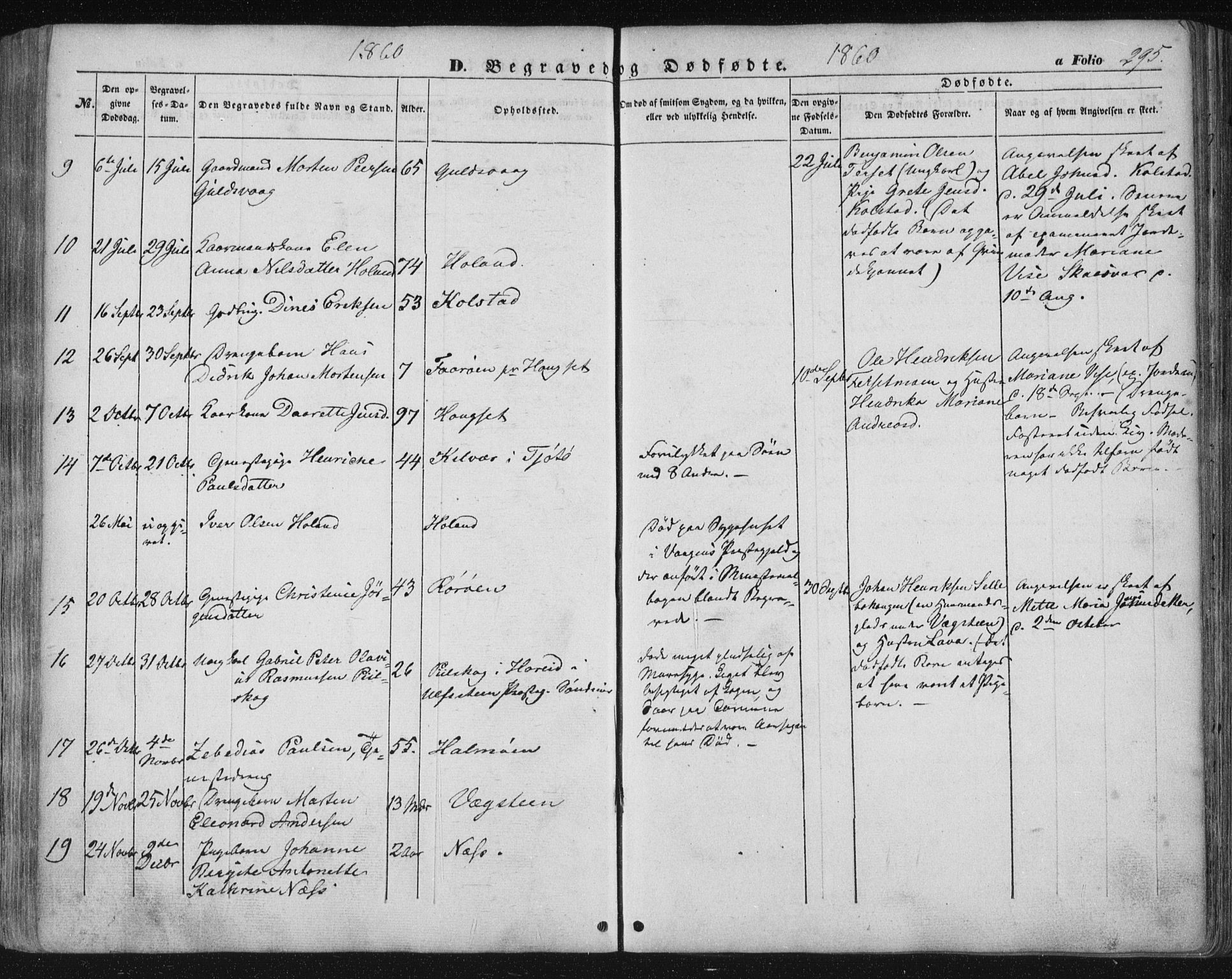 Ministerialprotokoller, klokkerbøker og fødselsregistre - Nordland, SAT/A-1459/816/L0240: Parish register (official) no. 816A06, 1846-1870, p. 295