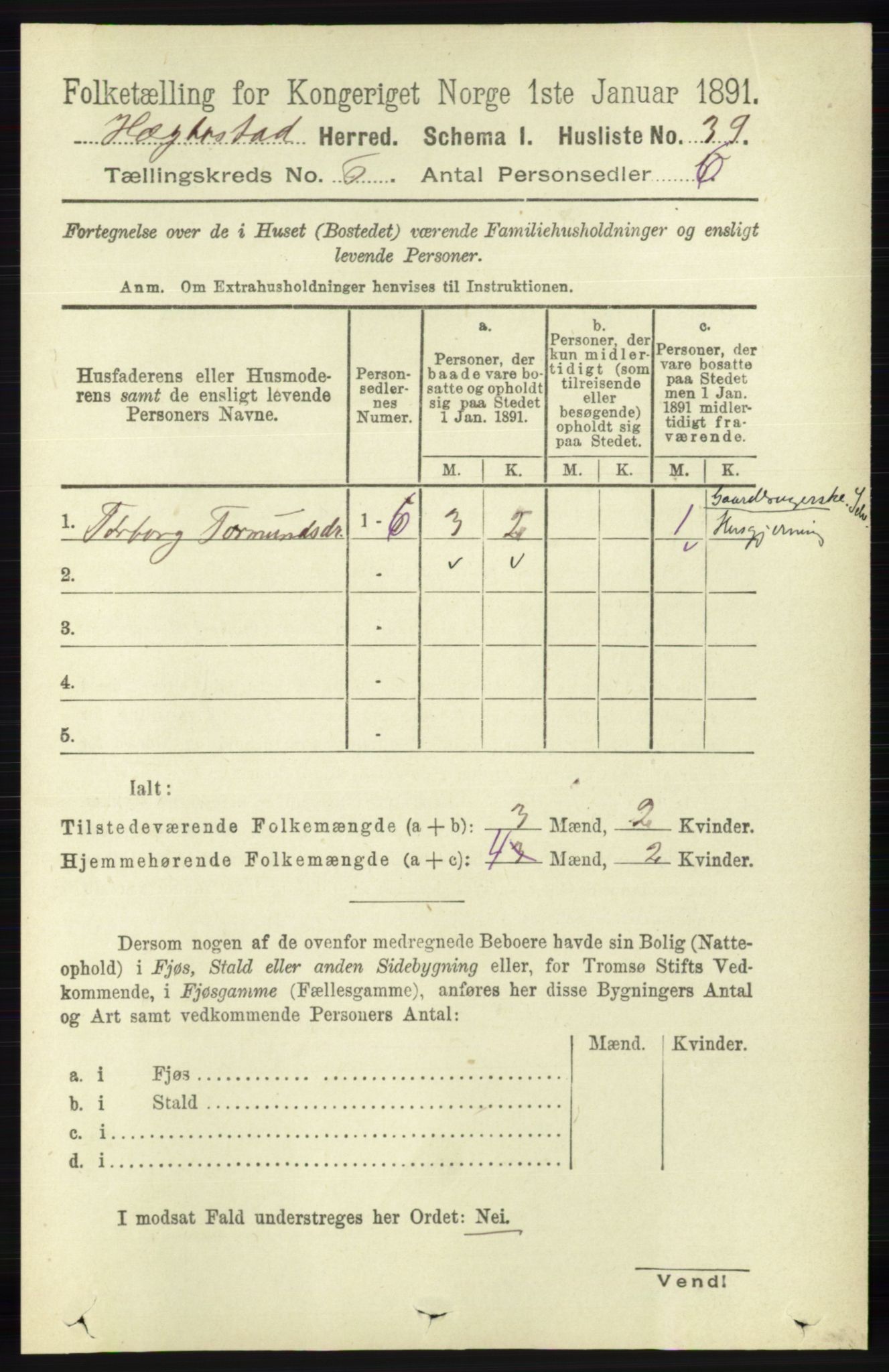 RA, 1891 census for 1034 Hægebostad, 1891, p. 1835