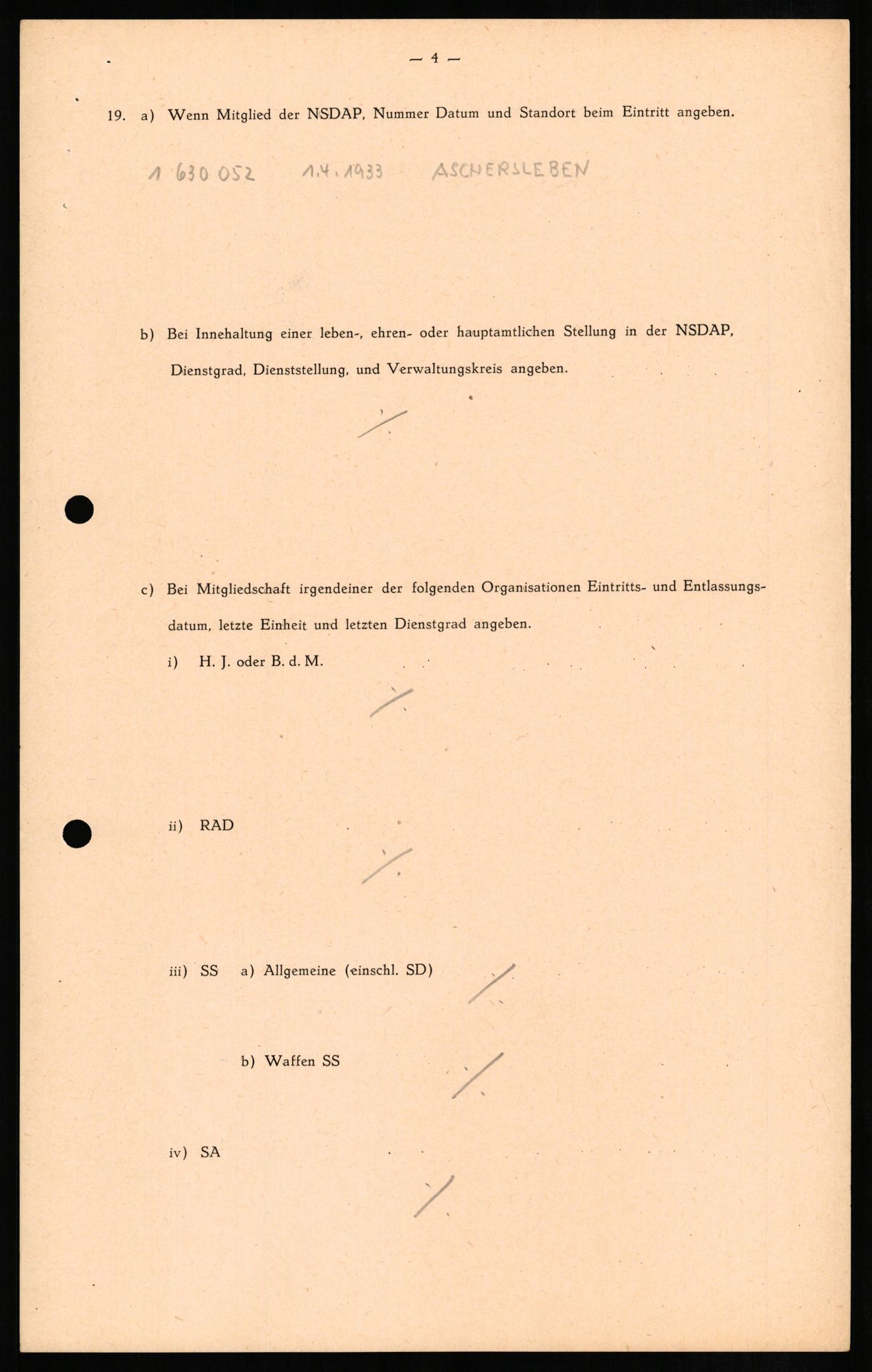Forsvaret, Forsvarets overkommando II, RA/RAFA-3915/D/Db/L0011: CI Questionaires. Tyske okkupasjonsstyrker i Norge. Tyskere., 1945-1946, p. 84