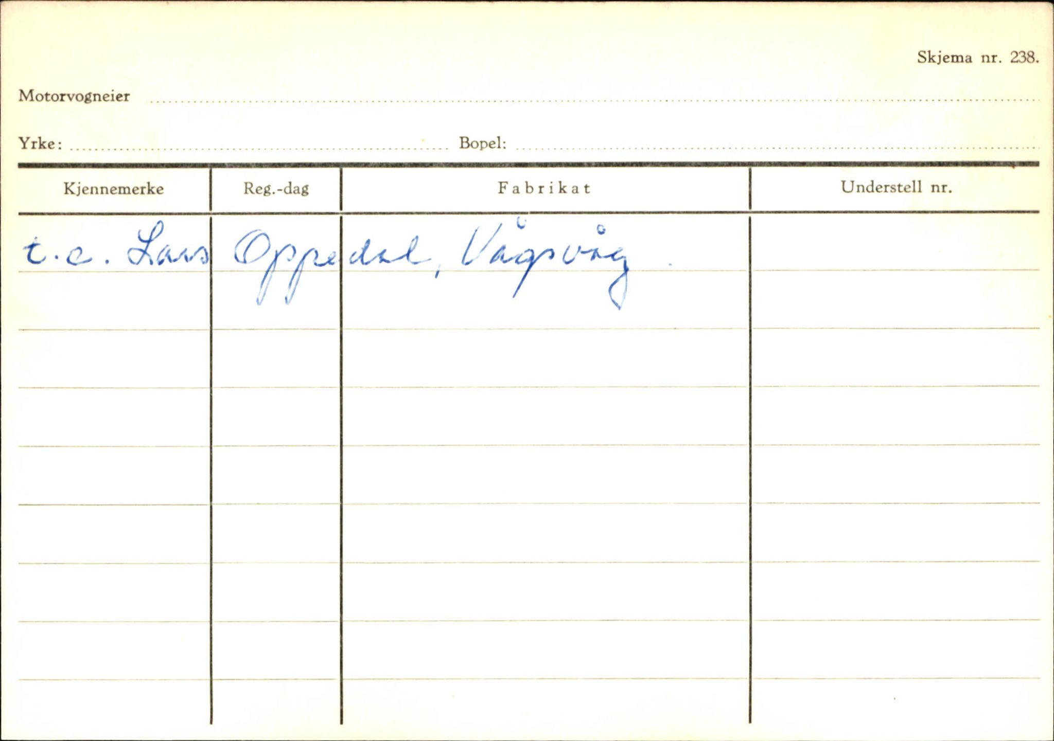 Statens vegvesen, Sogn og Fjordane vegkontor, AV/SAB-A-5301/4/F/L0144: Registerkort Vågsøy A-R, 1945-1975, p. 581