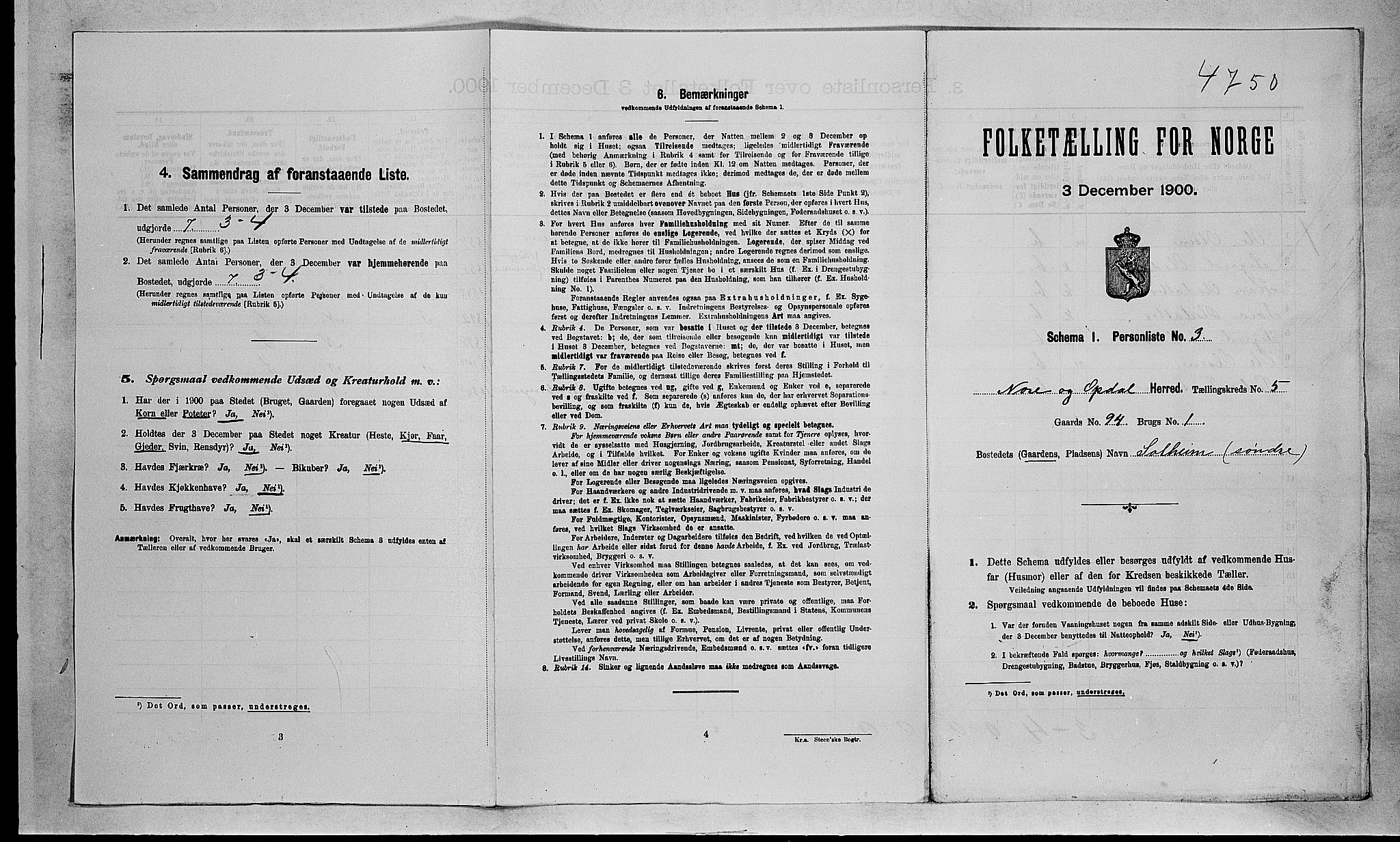 RA, 1900 census for Nore, 1900, p. 566