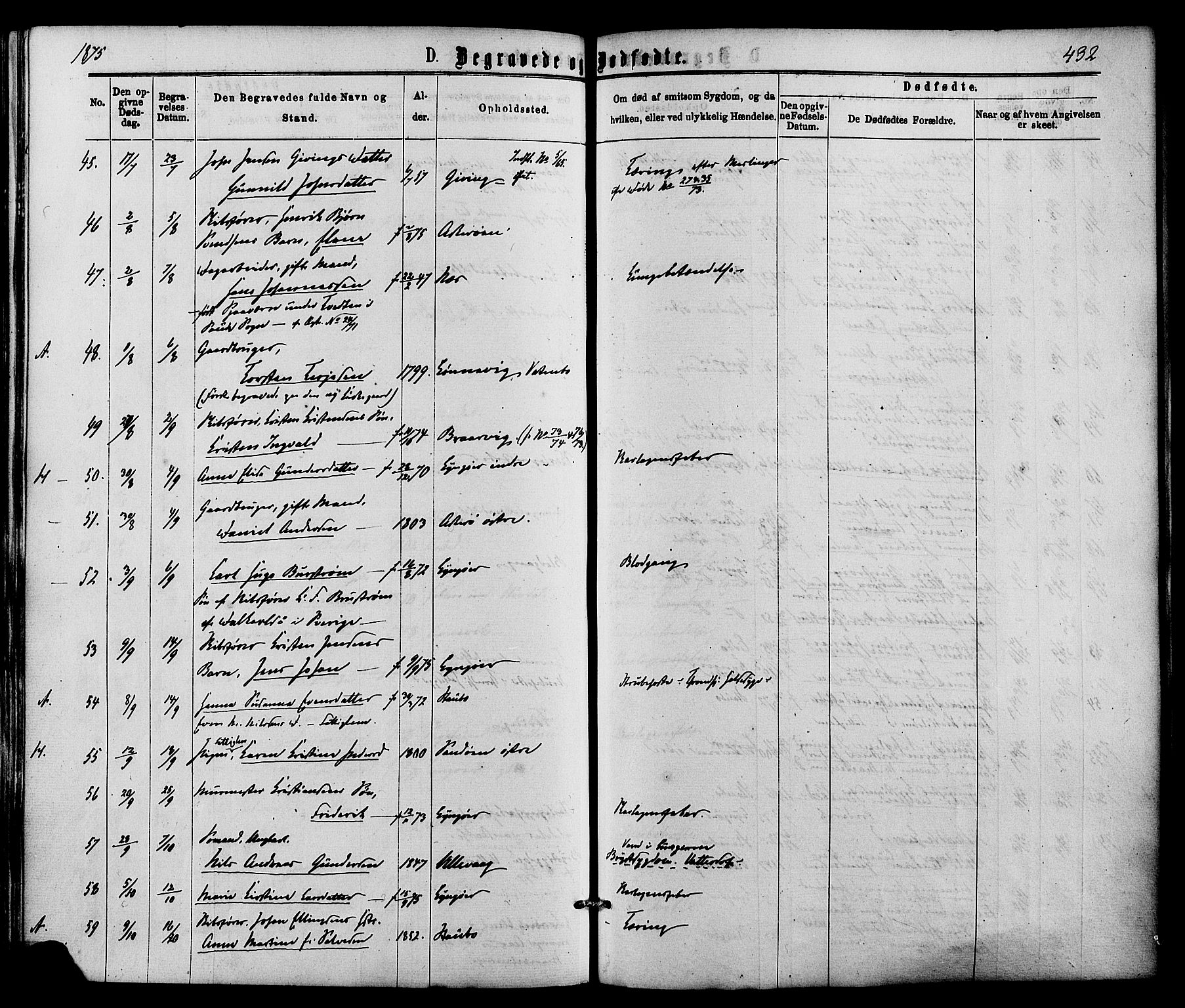 Dypvåg sokneprestkontor, AV/SAK-1111-0007/F/Fa/Faa/L0007: Parish register (official) no. A 7/ 1, 1872-1884, p. 432