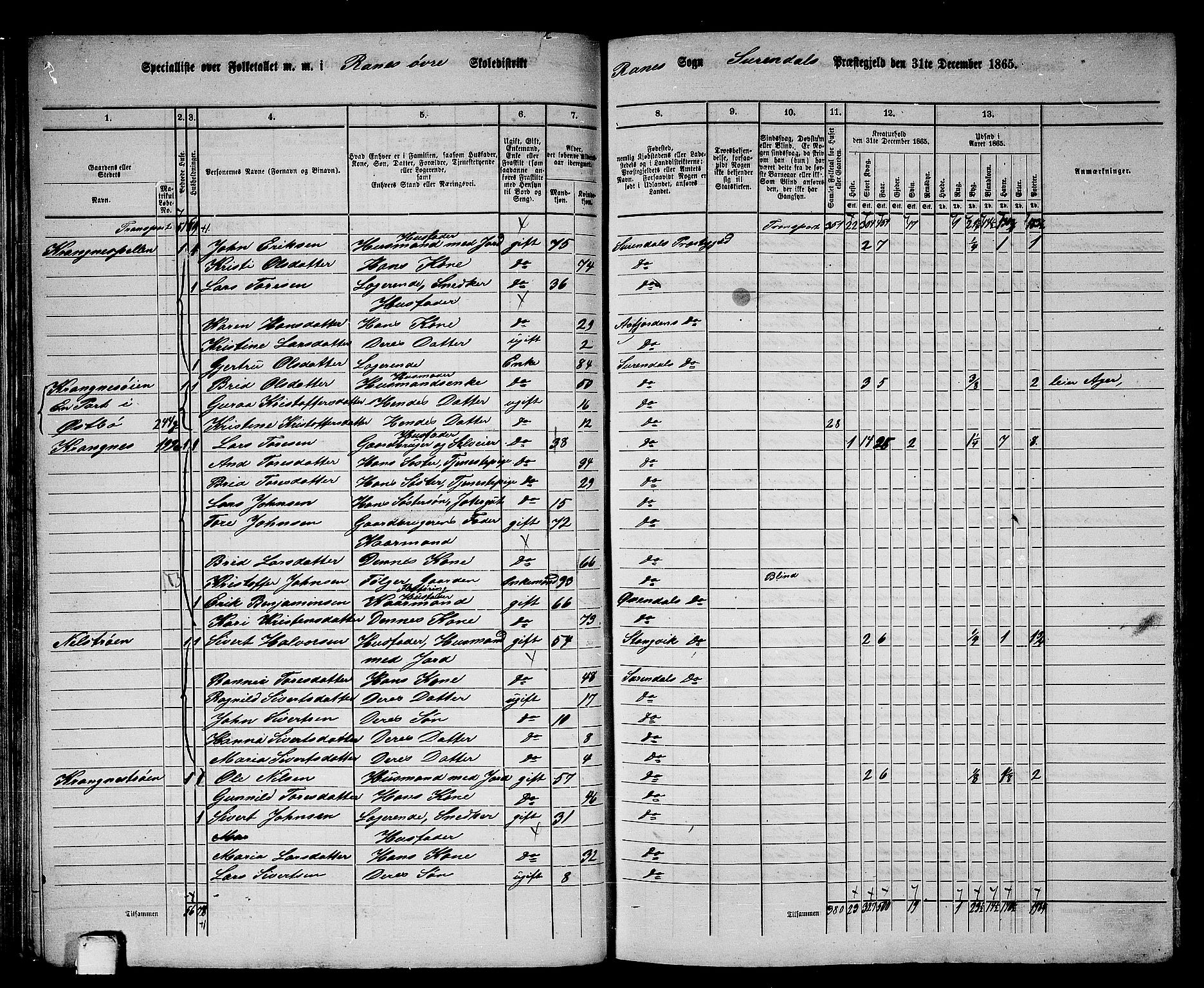 RA, 1865 census for Surnadal, 1865, p. 68