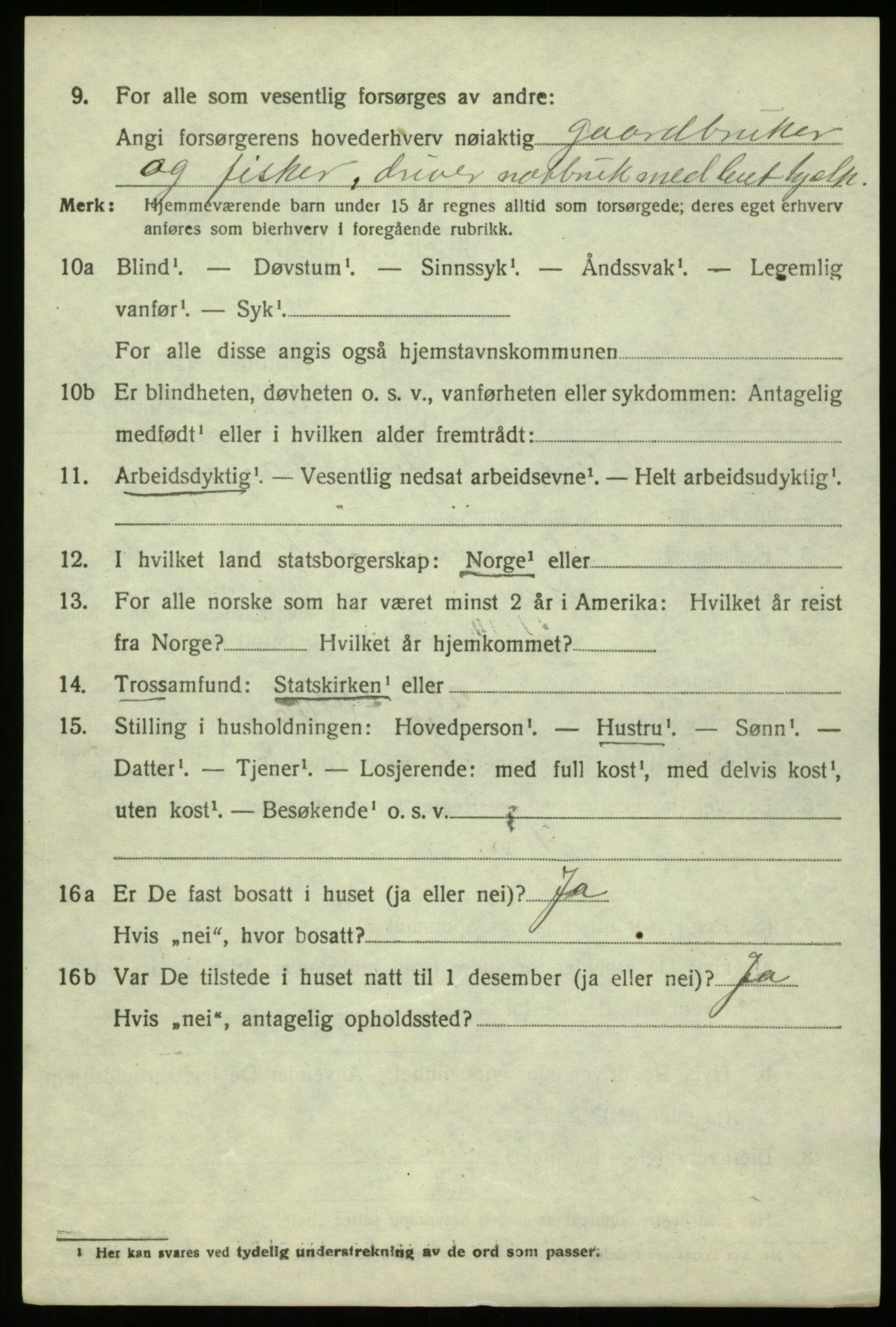SAB, 1920 census for Hosanger, 1920, p. 5856